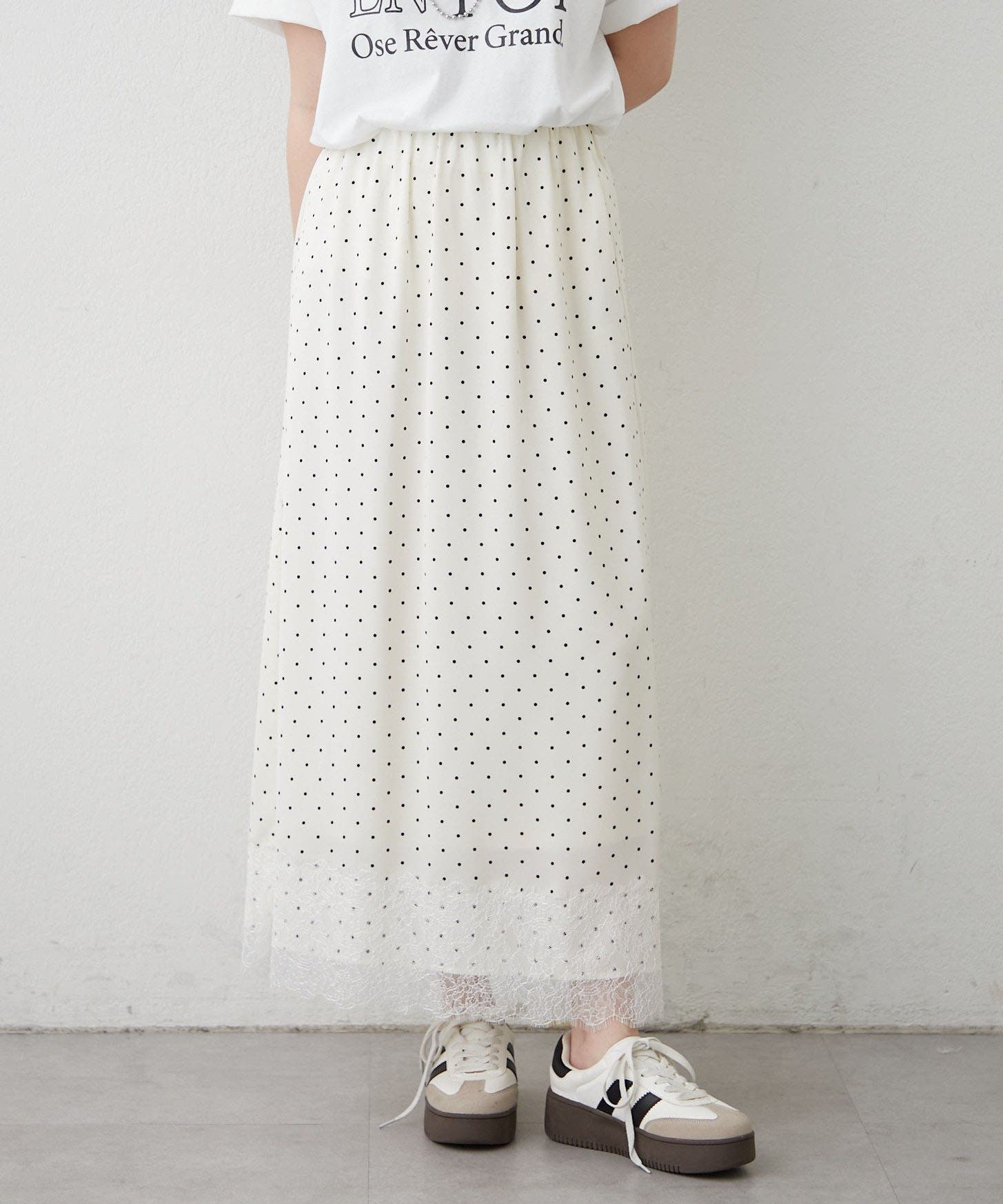 ドット裾レースナロースカート[品番：OLOW0018642]｜RMAF NICE CLAUP 