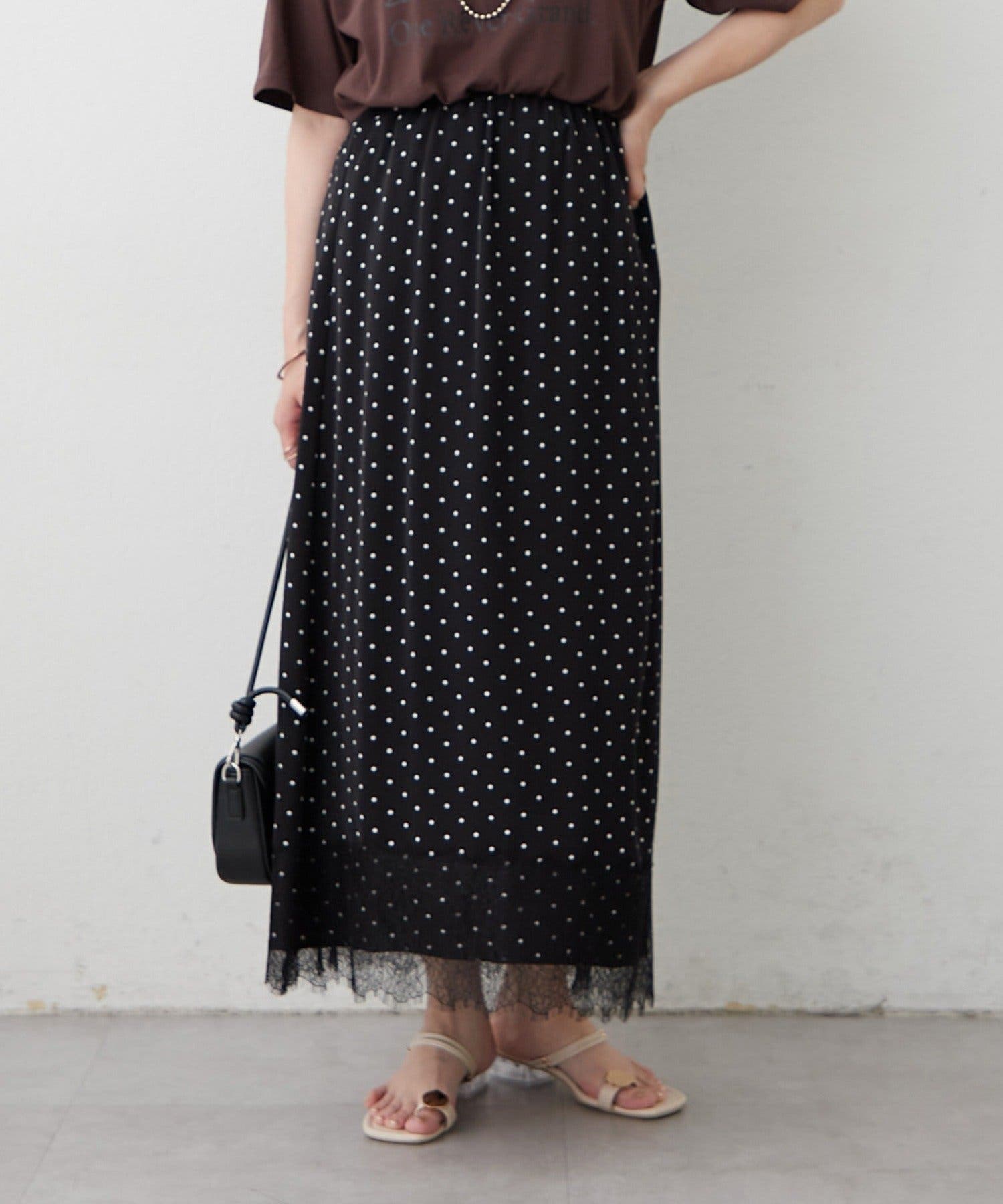 ドット裾レースナロースカート[品番：OLOW0018642]｜RMAF NICE CLAUP