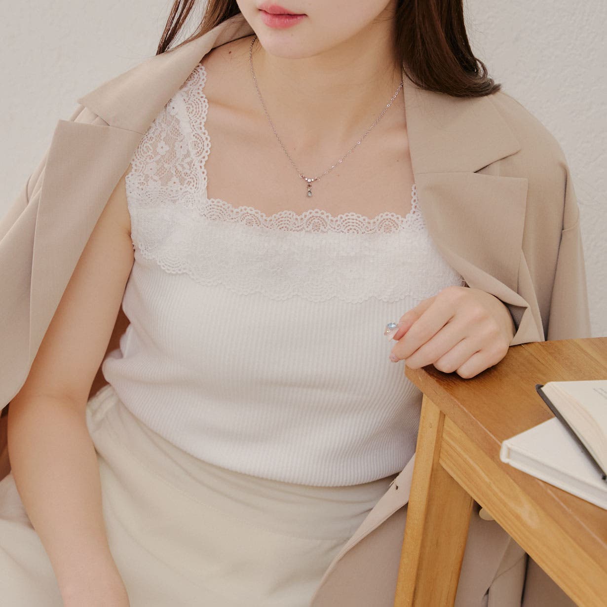 CLOCHE スクエアタンクトップ3色セット malレレレさん テレコVレースタンク[品番：OLOW0017851]｜RMAF NICE CLAUP / OLIVE