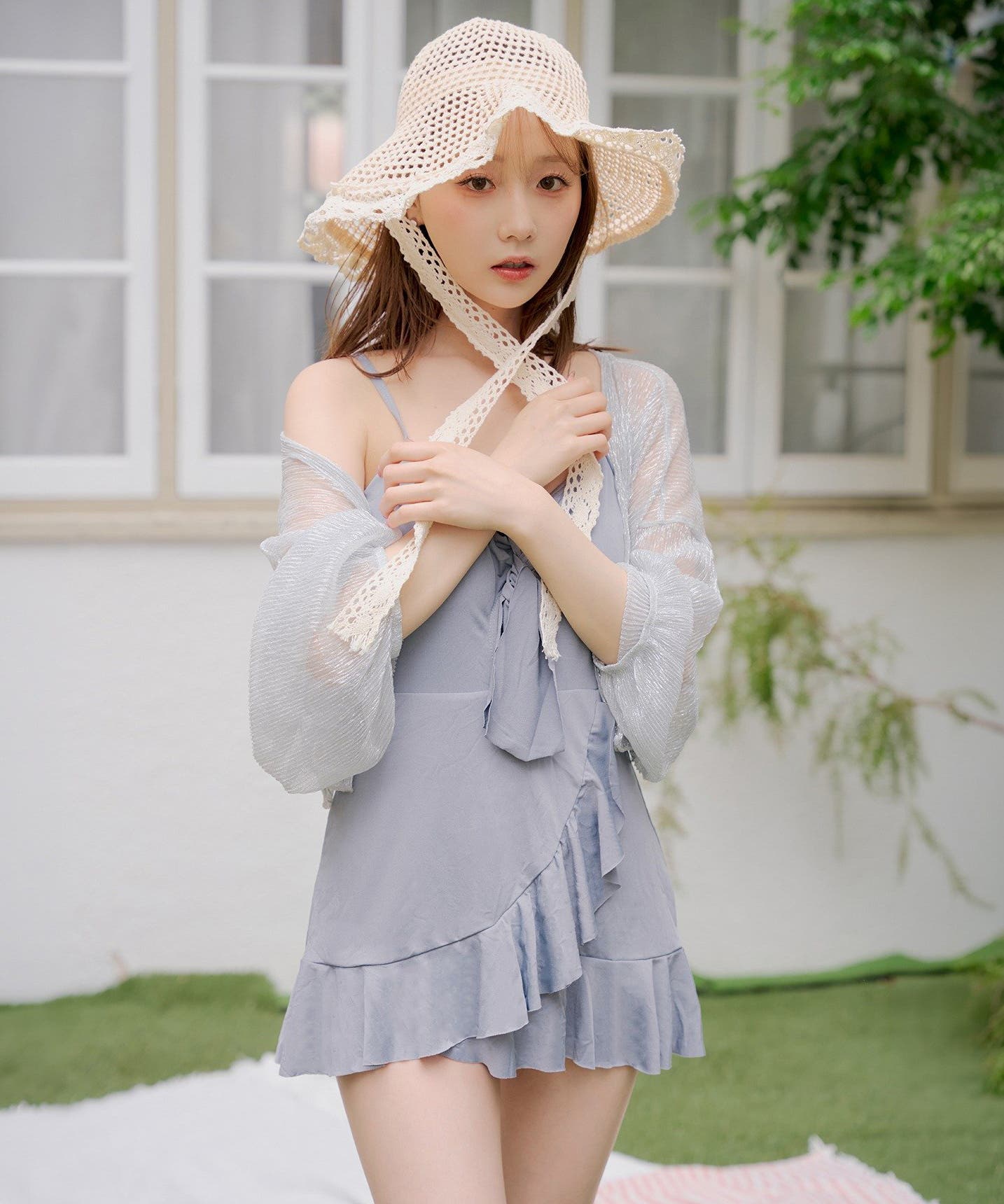 ラメシアーカーディガンセット】ワンピース水着[品番：OLOW0018404