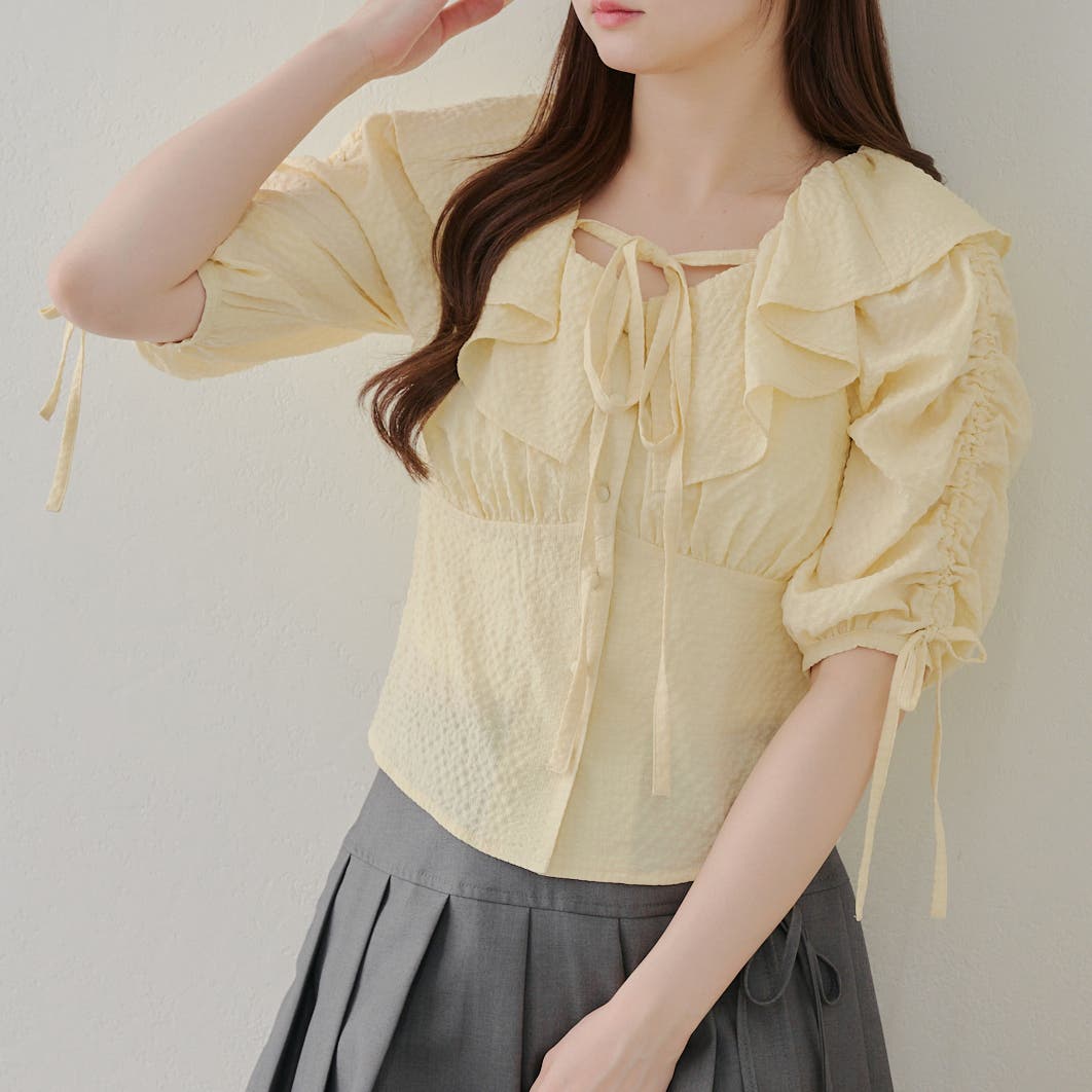 ラッフル衿ホルターブラウス[品番：OLOW0015767]｜RMAF NICE