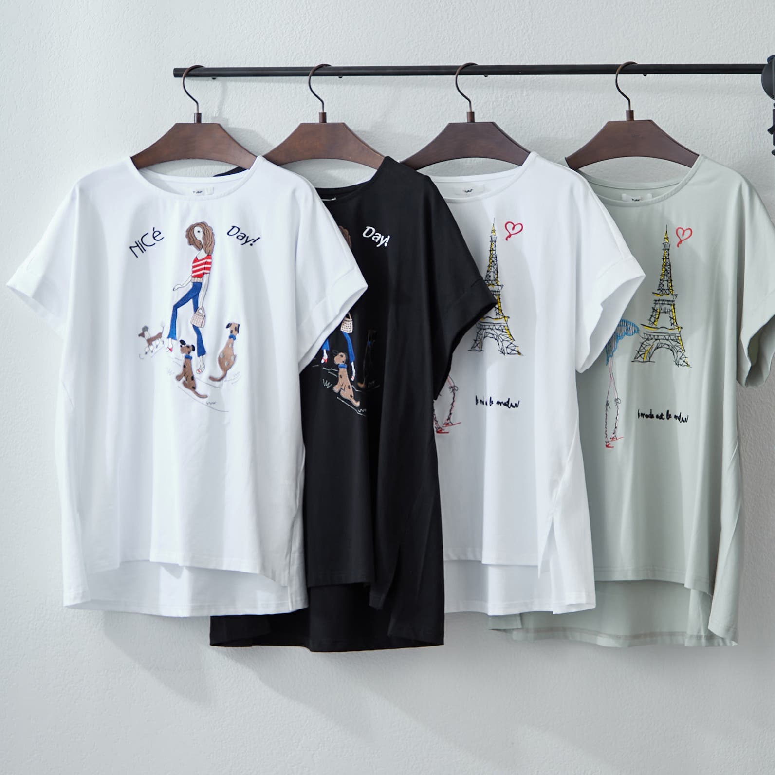 NAO】刺繍T[品番：OLOW0015619]｜RMAF NICE CLAUP / OLIVE des