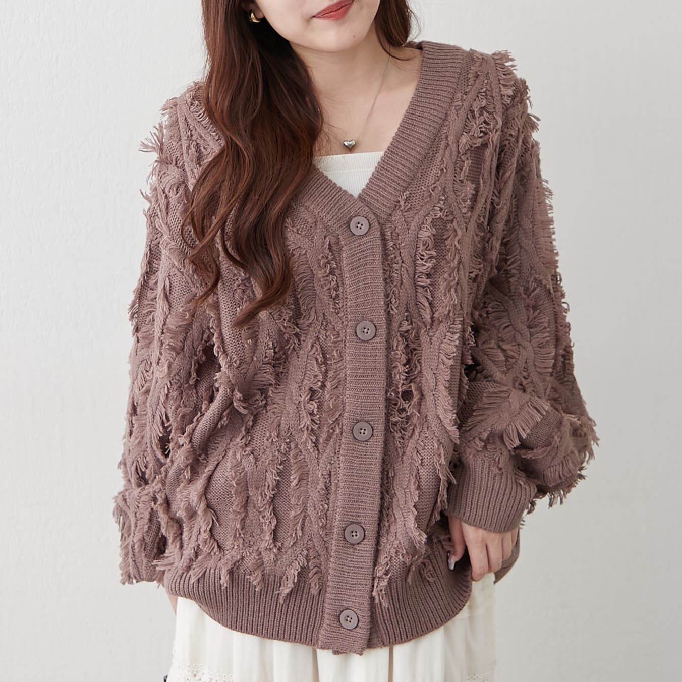 NAO】フリンジVカーディガン[品番：OLOW0016676]｜RMAF NICE CLAUP