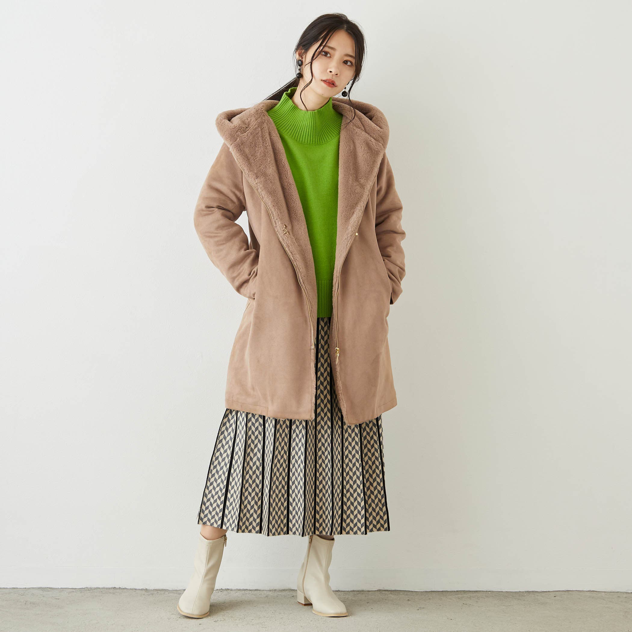 ファー付きフード2WAYコート[品番：NICW0003987]｜NICOLE（ニコル 