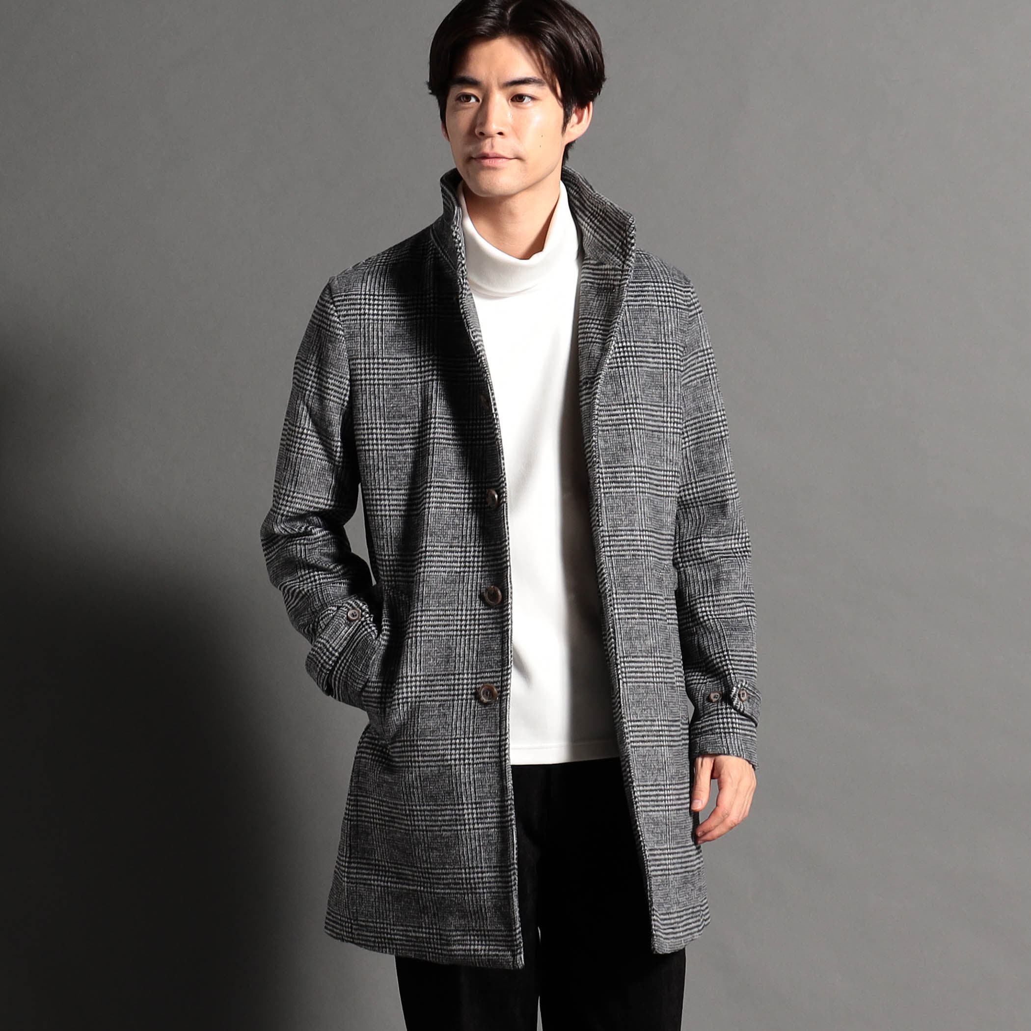 ニコルクラブ系HIDEAWAYS チェックロングコート