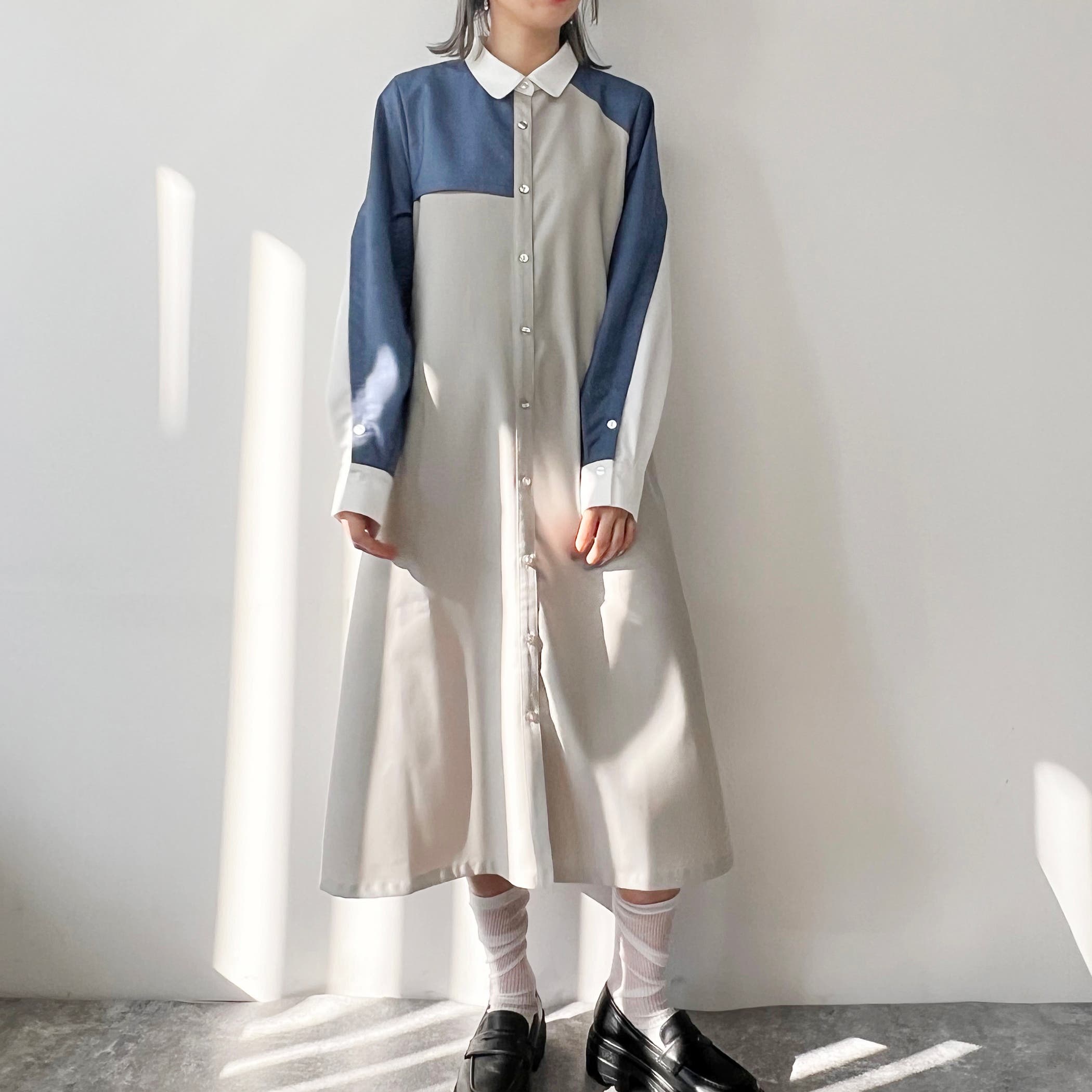 Aラインバイカラーワンピース[品番：NICW0004848]｜NICOLE（ニコル