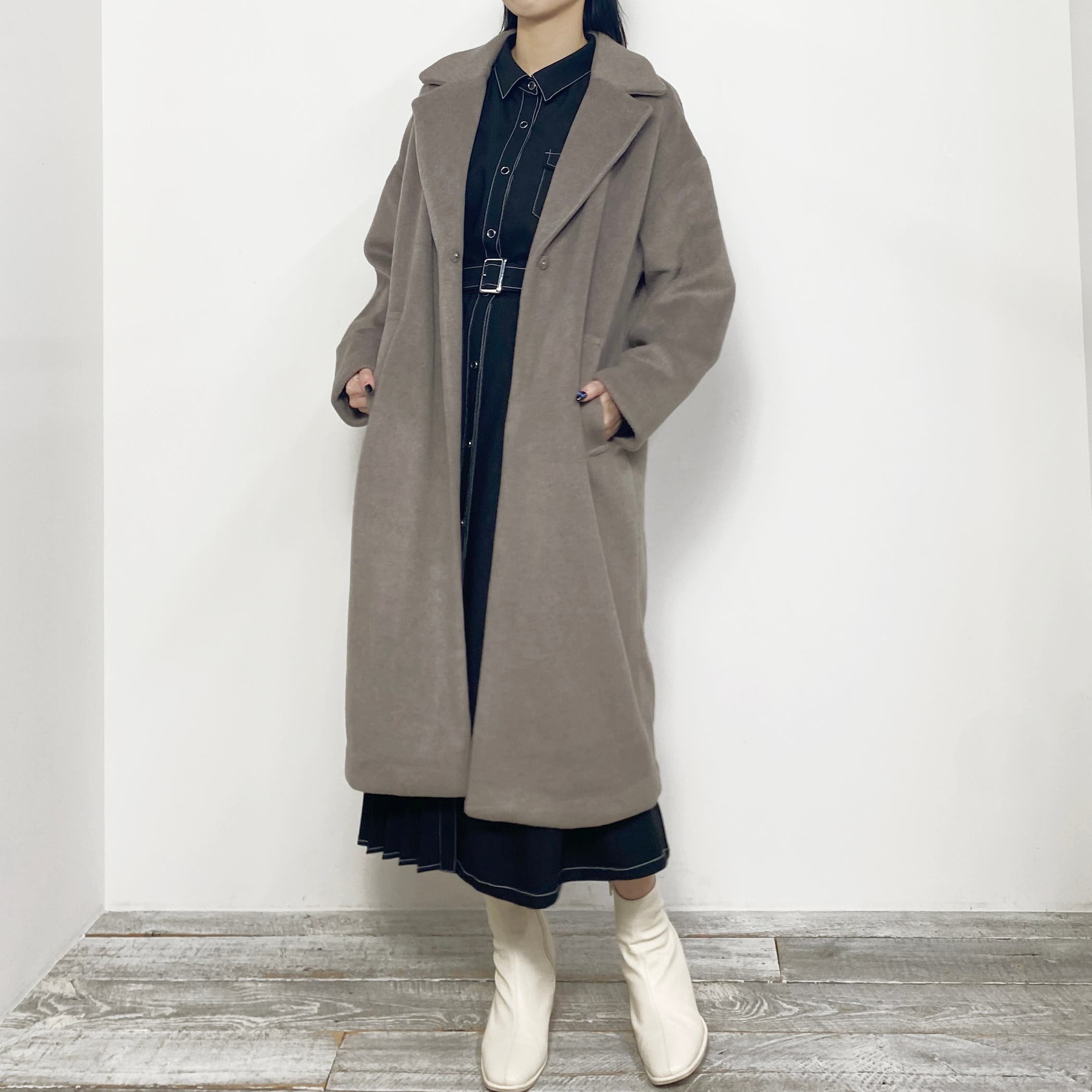 モッサ風ダブルフェイスロングコート[品番：NICW0005173]｜NICOLE