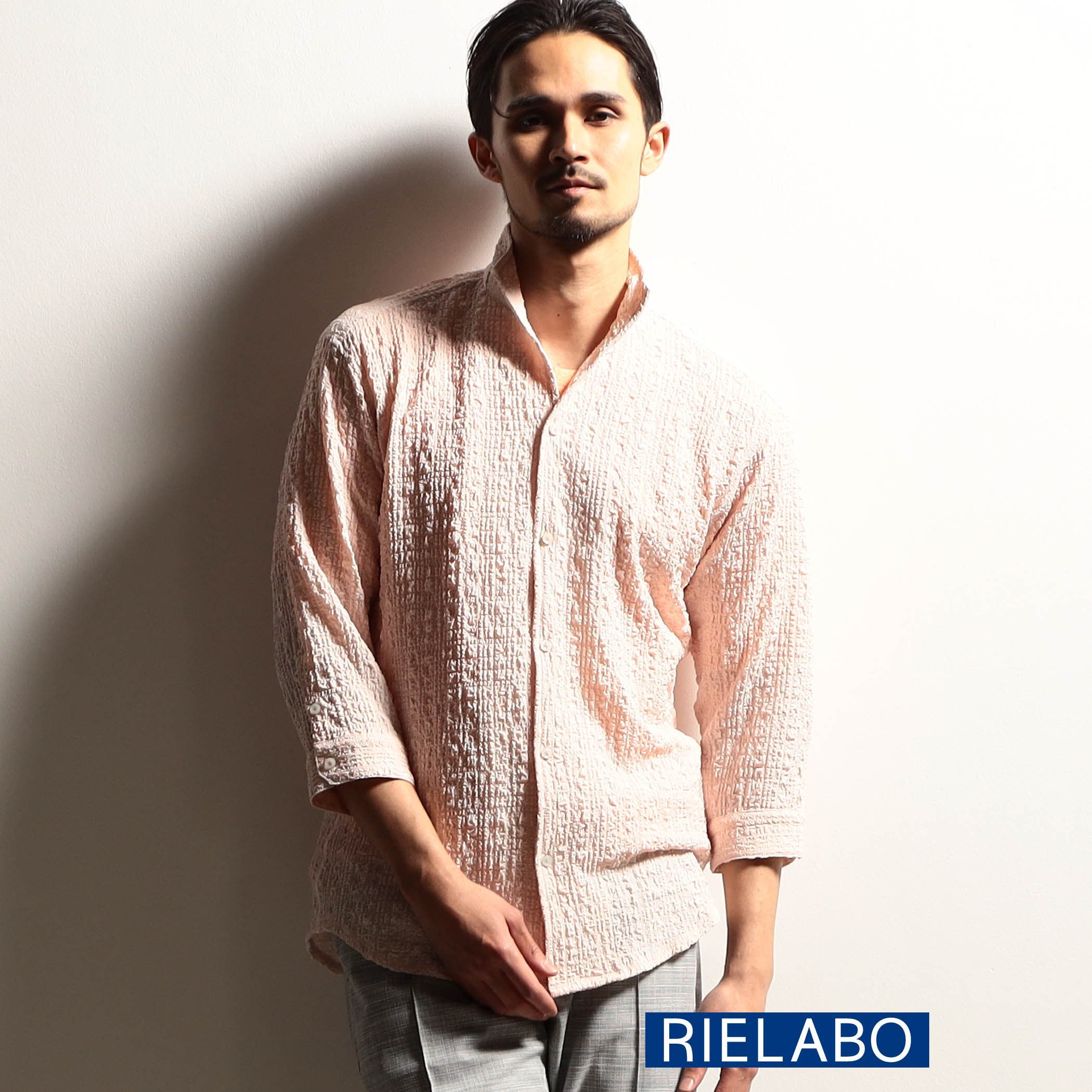 【RIELABO】リップル 七分袖スタンドシャツ[品番：NICW0005549]｜NICOLE（ニコル）のメンズファッション通販｜SHOPLIST（ショップリスト）