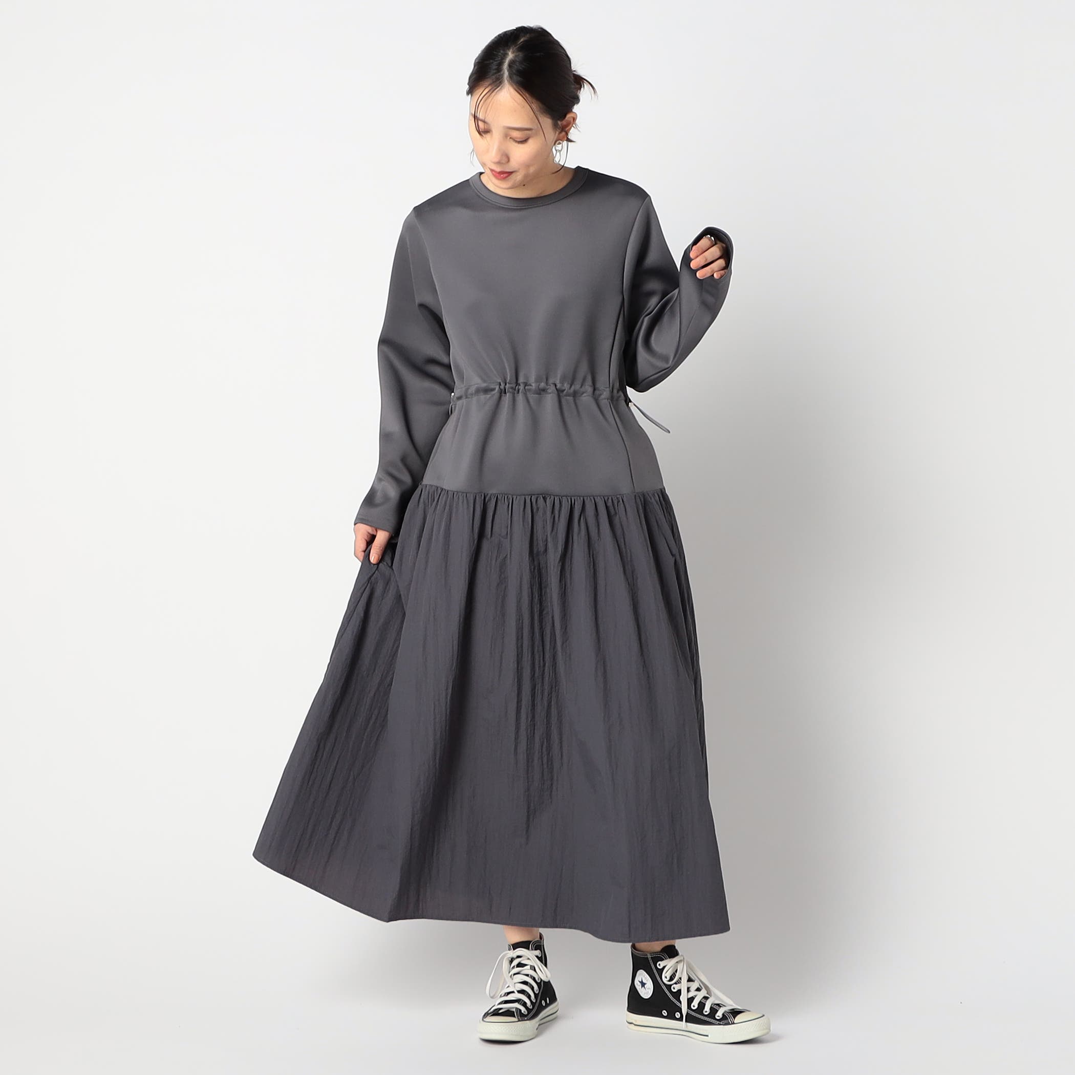 ドッキング ドロスト付きワンピース[品番：NICW0006040]｜NICOLE