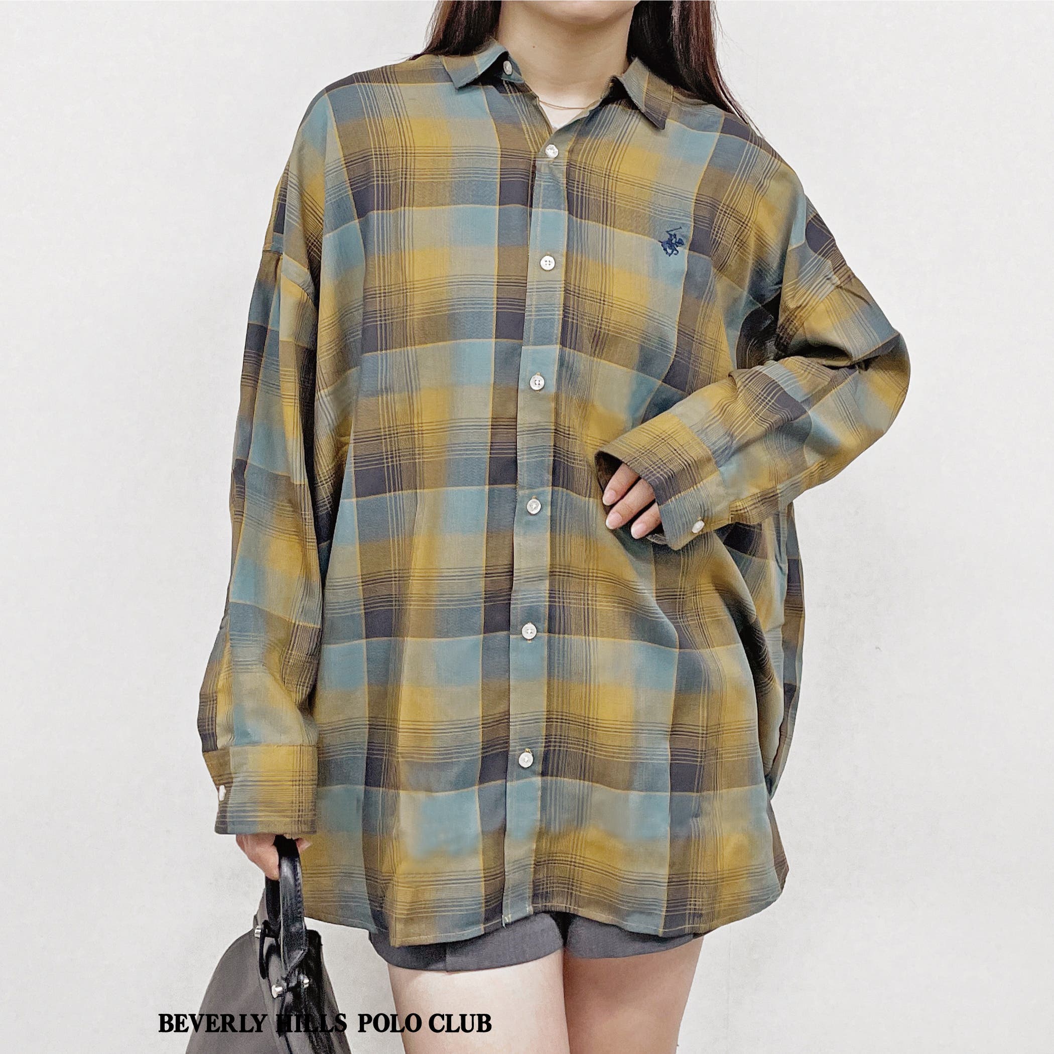 BEVERLY HILLS POLO CLUB】チェックルーズシャツ[品番：NICW0006093
