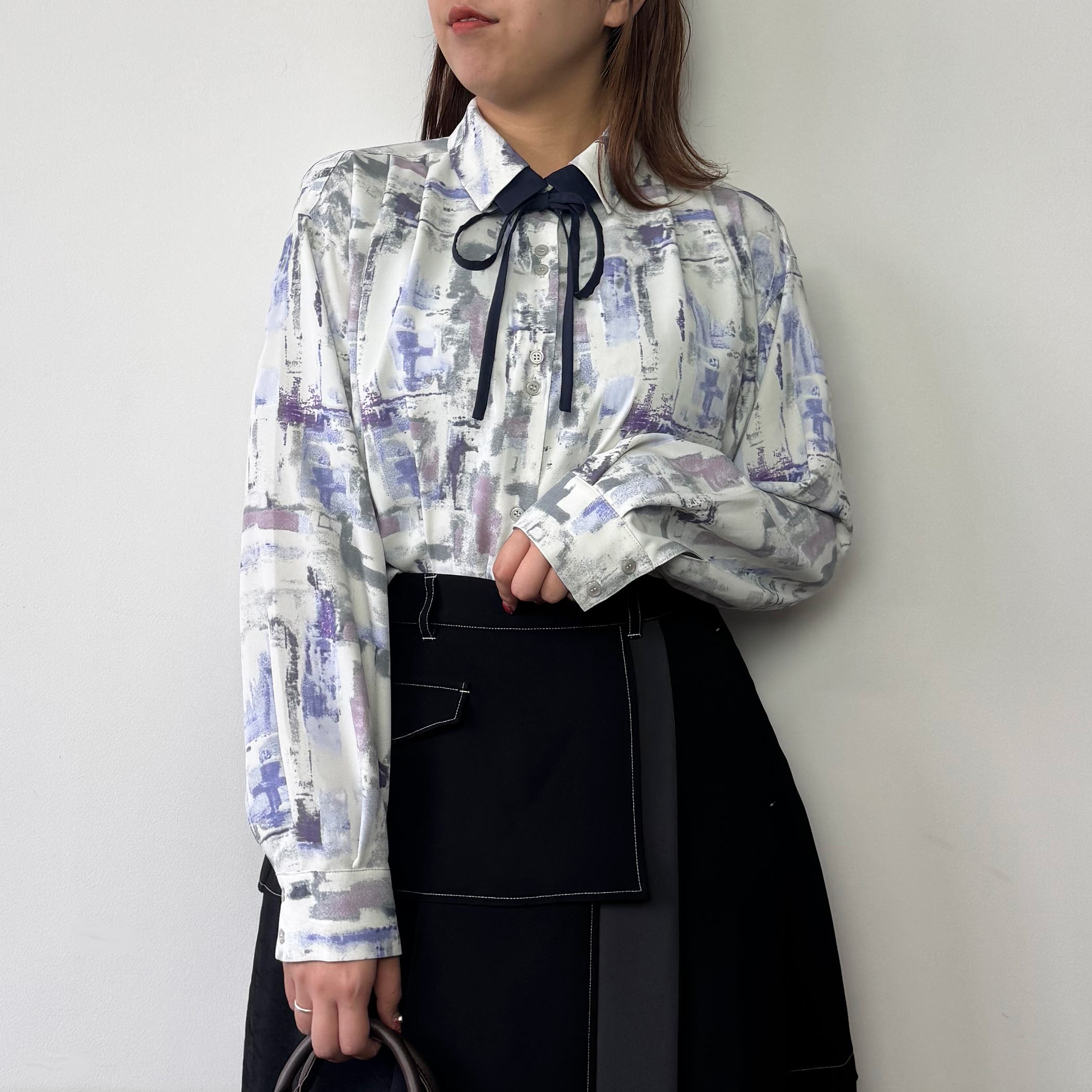 ダブルカラー柄ブラウス[品番：NICW0007192]｜NICOLE（ニコル）の