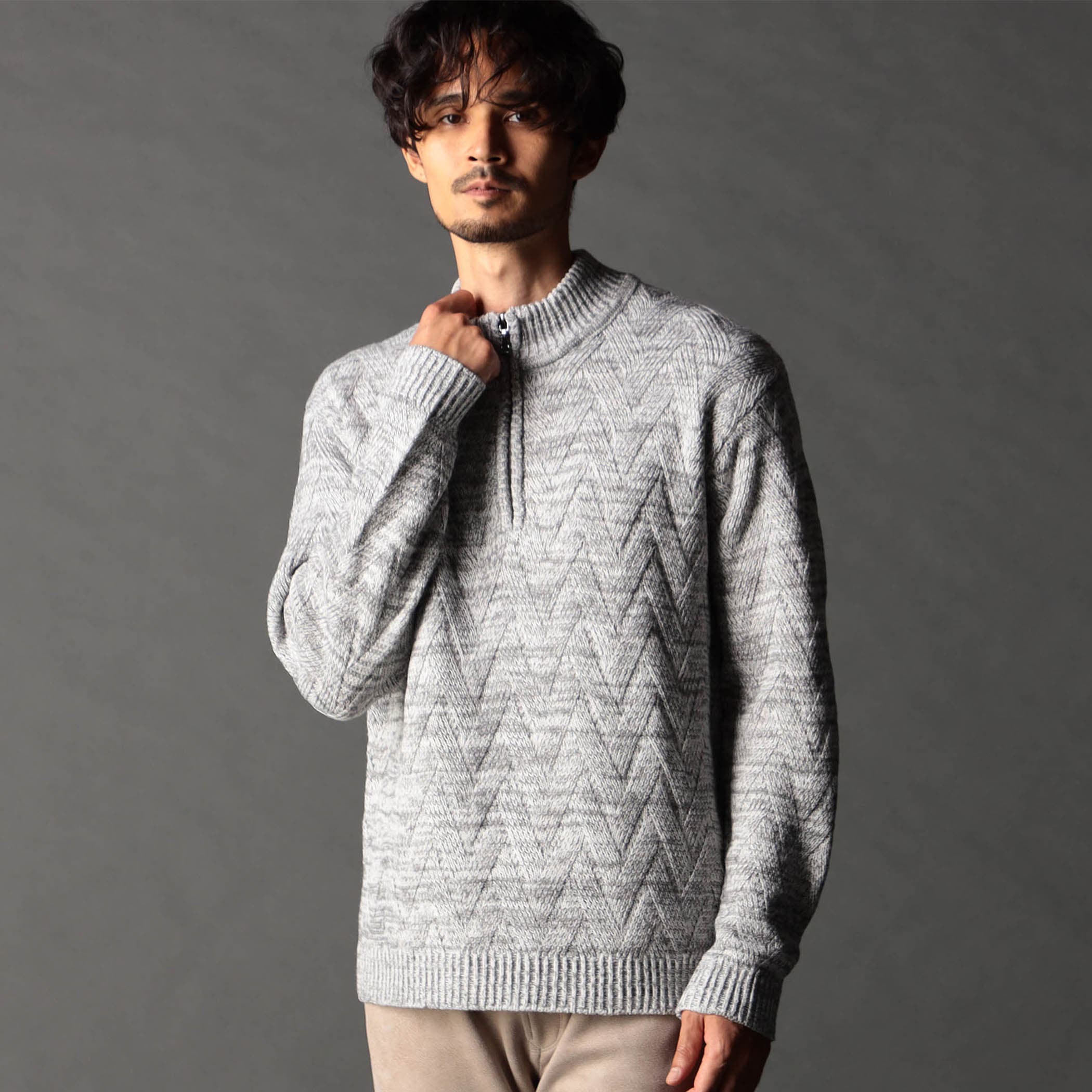 ハーフジッププルオーバーニット[品番：NICW0007282]｜NICOLE（ニコル