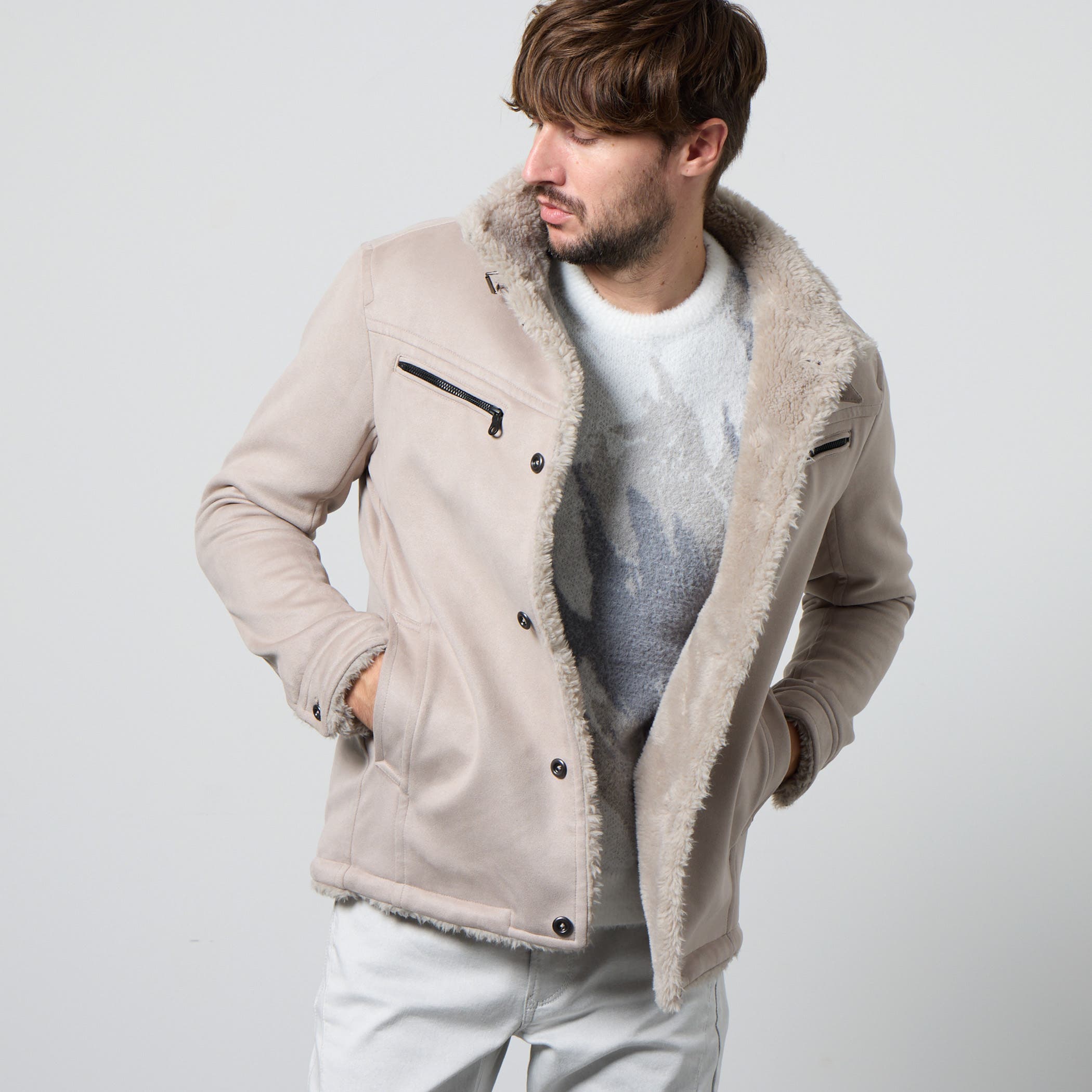 裏ボアムートン風スタンドブルゾン[品番：NICW0007384]｜NICOLE