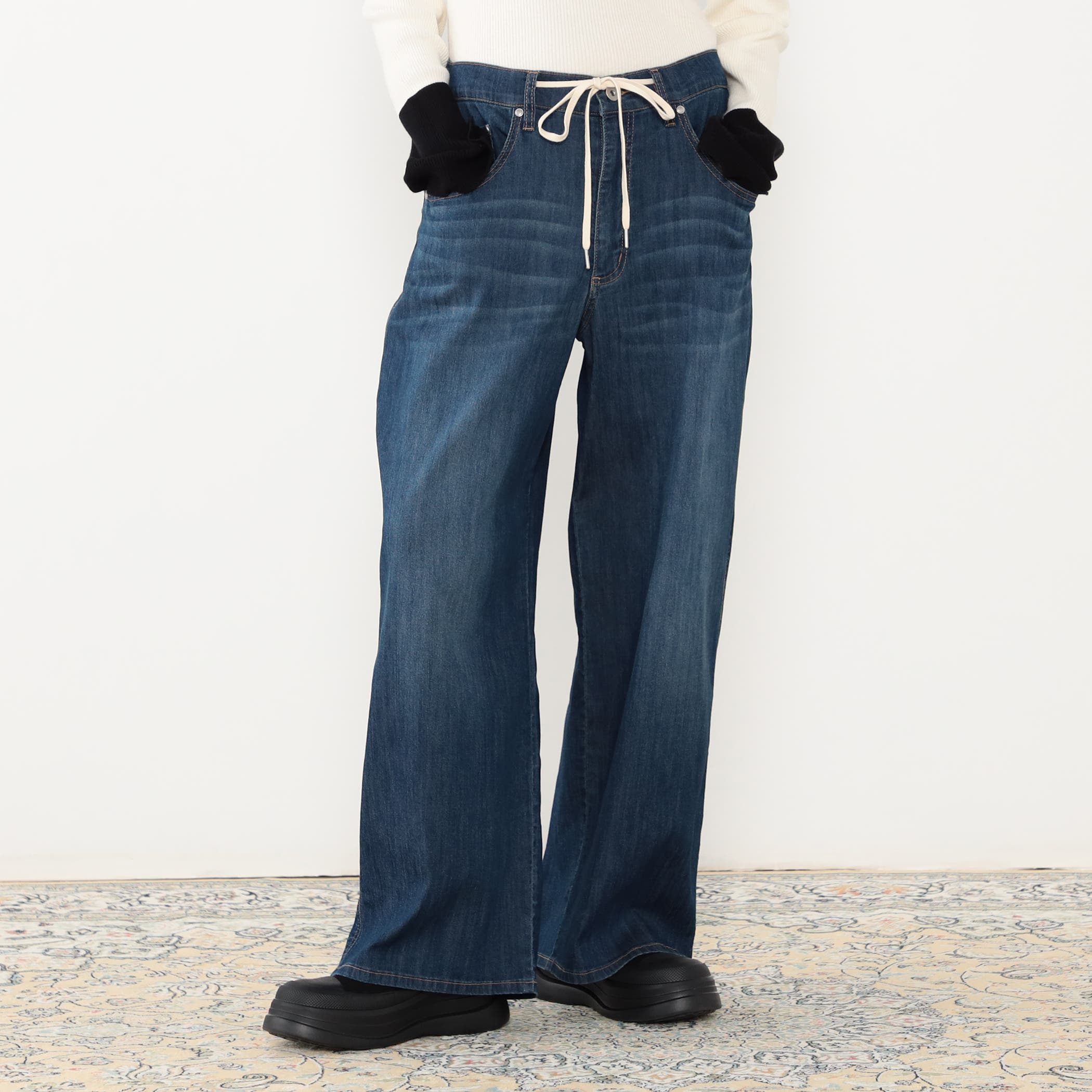 ドロストワイドデニムパンツ[品番：NICW0007438]｜NICOLE（ニコル
