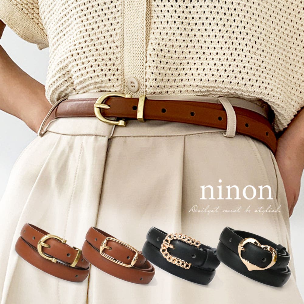 ベルト レディース PUレザー[品番：NNNA0002460]｜ninon（ニノン）の