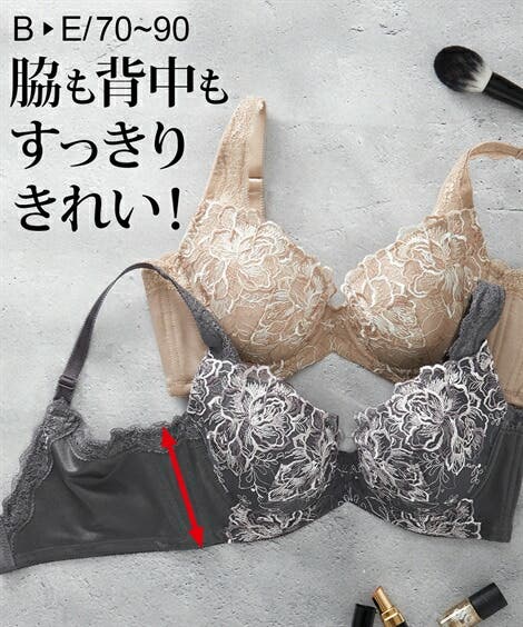B70-C70)脇背中すっきりシルエットブラジャー[品番：NISW0002805
