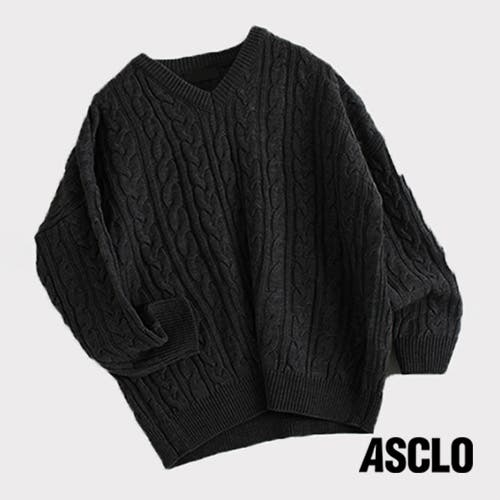 ニット・セーター ASCLO Cinnamon Twist V Knit (4color) ASCLO Cinnamon Twist V Knit (4color) - ASCLO