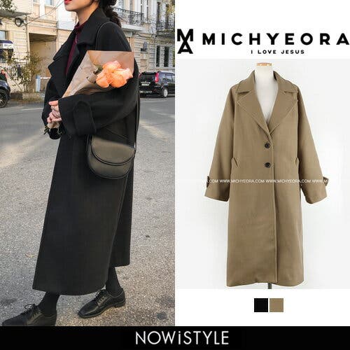 MICHYEORAオーバーサイズロングコート韓国韓国ファッション コート