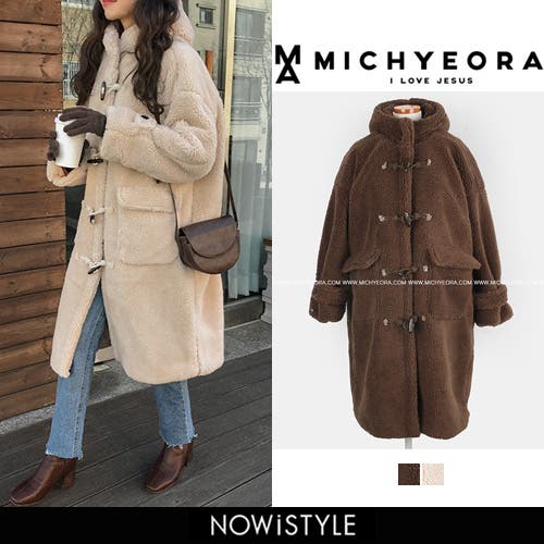 MICHYEORAボアダッフルトッポギコート韓国韓国ファッション コート