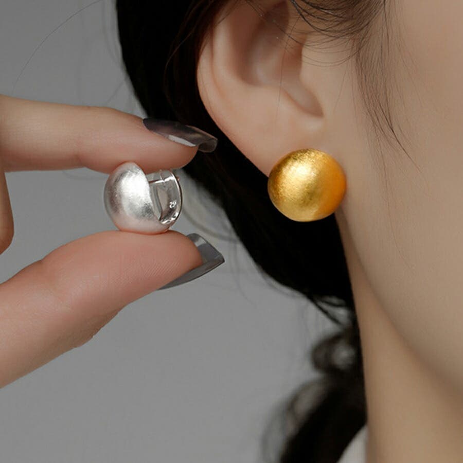 ラウンドボールピアス マットタイプ ワンタッチピアス[品番