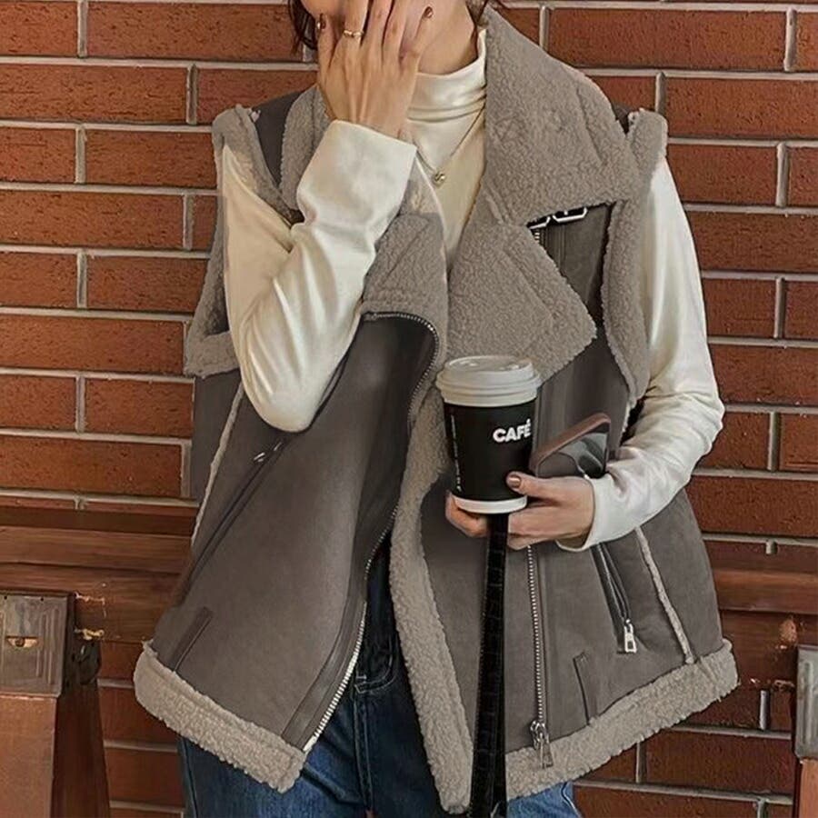 TIARA✨未使用級　エコファー　ムートンベスト　ベルト　ボア　ロングジレ　現行 ks017_3.jpg