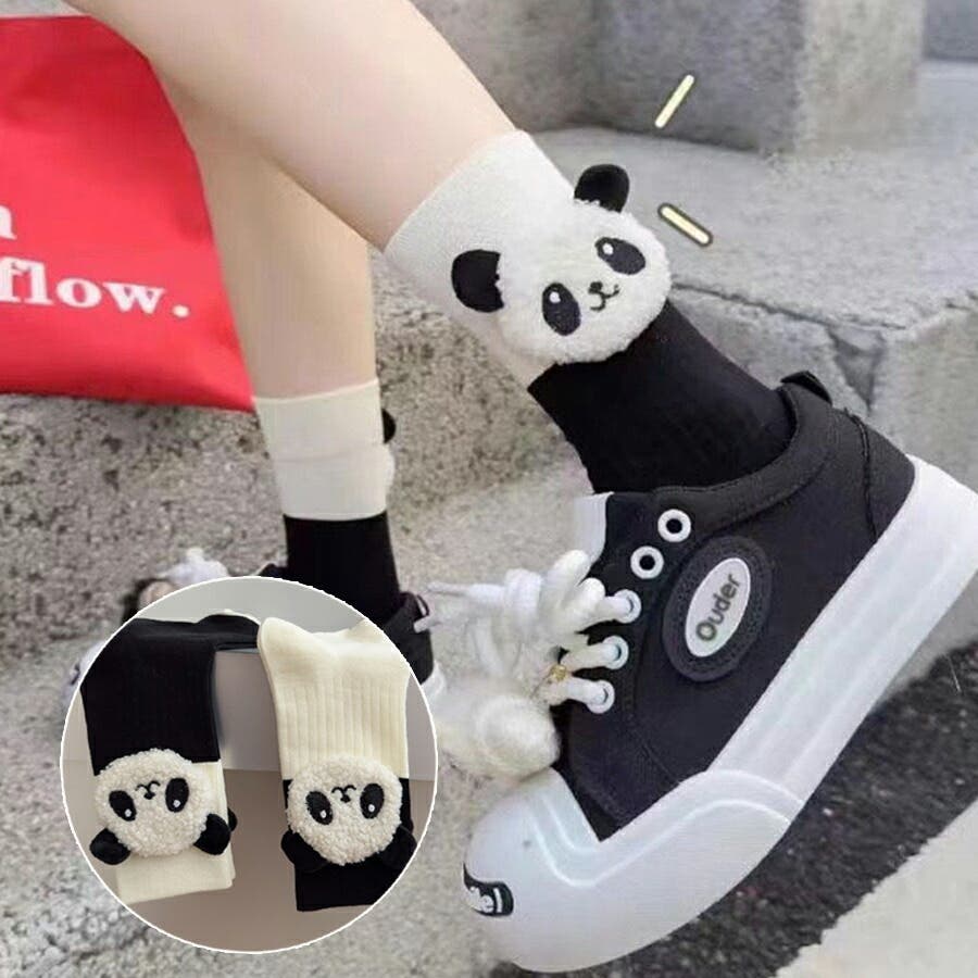 3D立体パンダもこもこソックス ガーリー フェミニン[品番：XL000003139