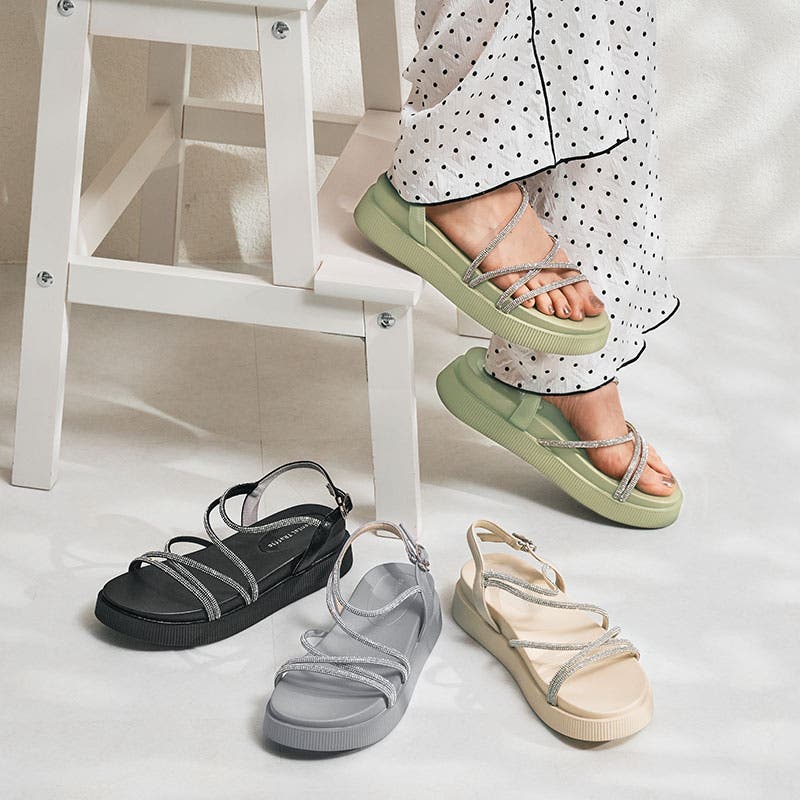 ラインストーンストラップサンダル/41217[品番：ORTS0006162