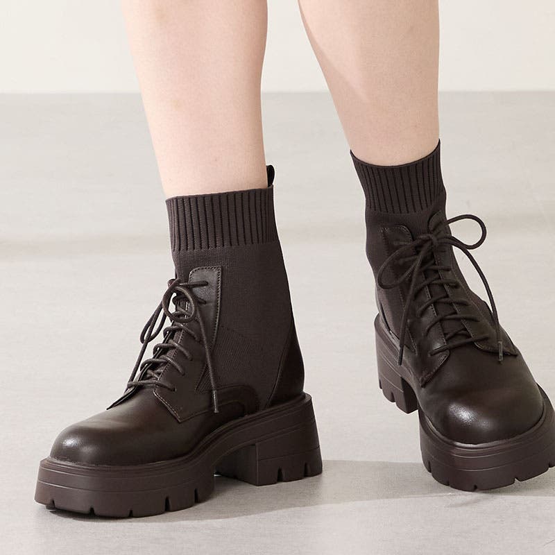 ニットソックスレースアップブーツ/51404[品番：ORTS0009176