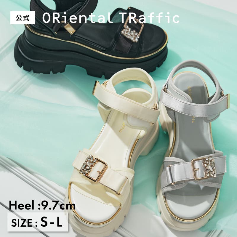 ビジューバックル厚底スポサン/61206[品番：ORTS0009325]｜ORiental
