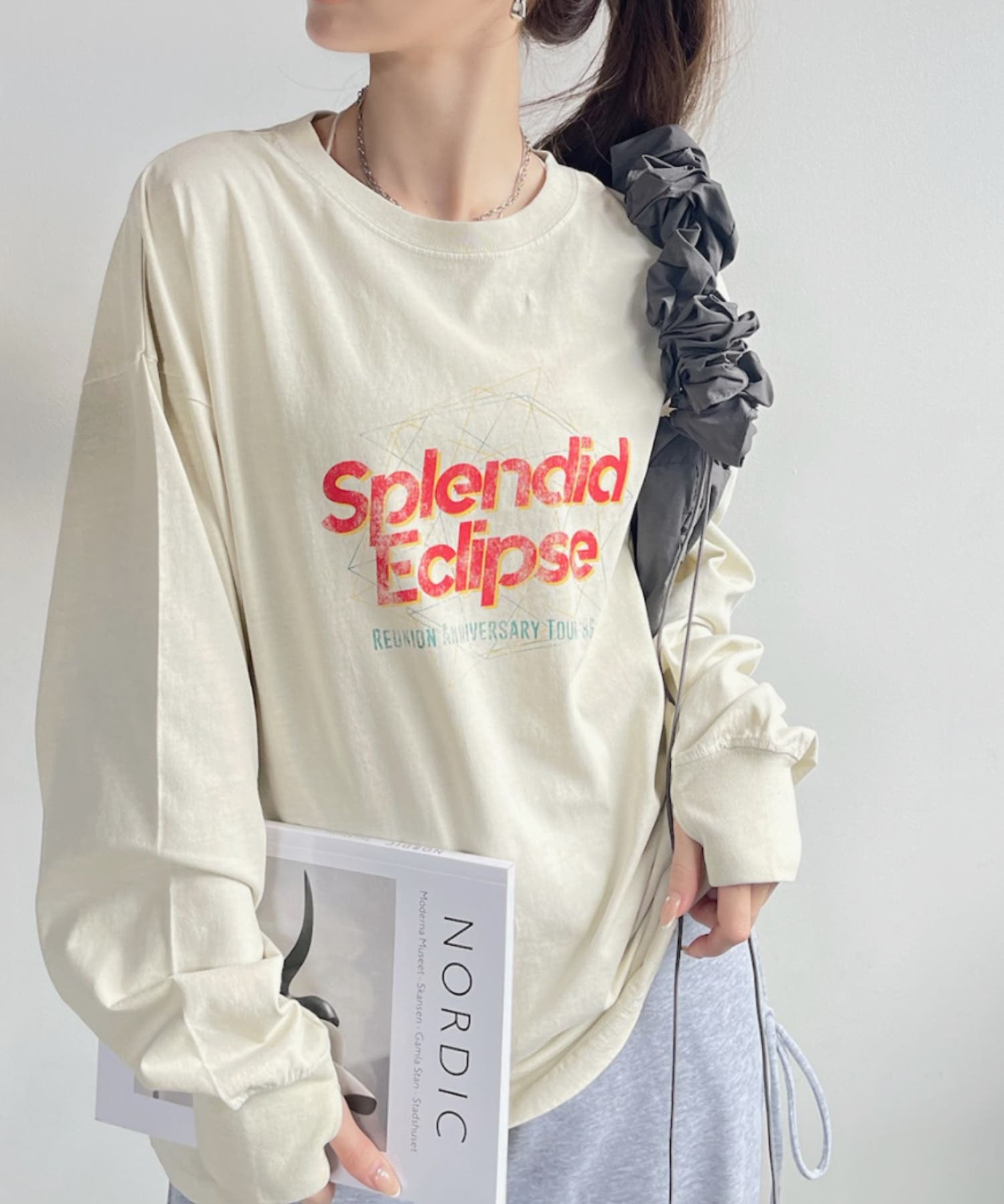 フェスデザイン ヴィンテージライク 長袖 Tシャツ[品番：ORGW0009044