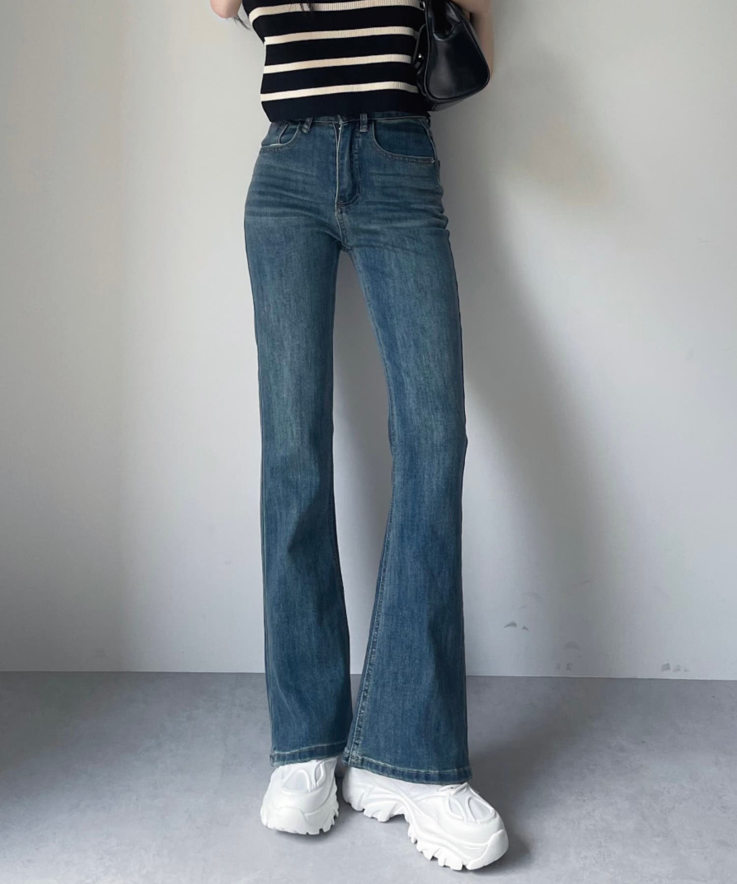 d.i.aブーツカット デニム 裾上げ無料】【大きいサイズ】C17 ブーツカットデニムパンツ|C17|シー