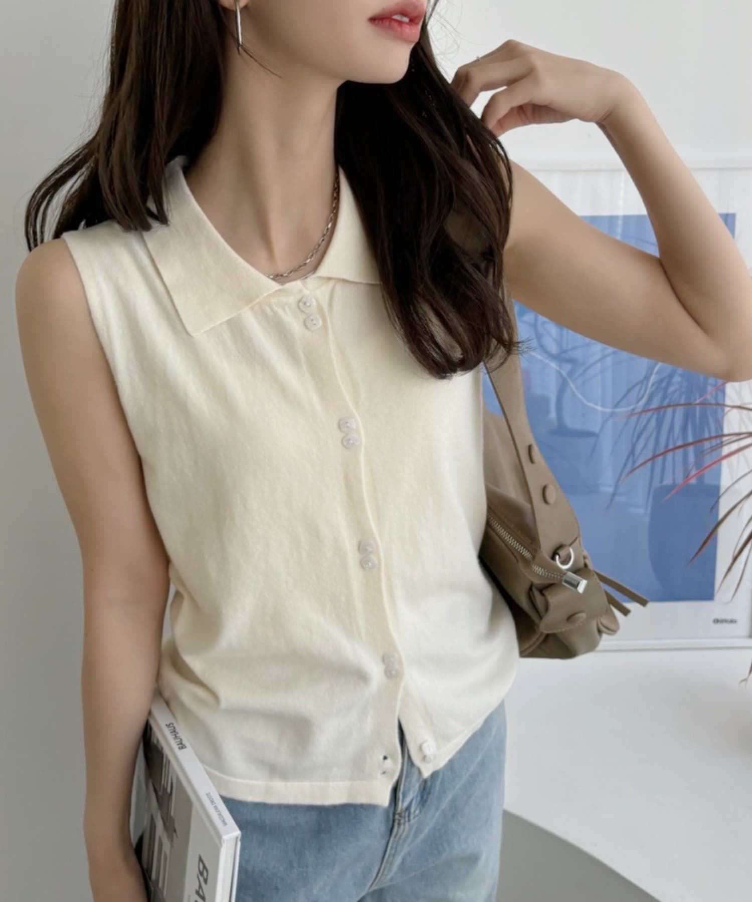 【1PIU1UGUALE3】襟付き ノースリーブ 新品未使用 タグ付き M 1.jpg