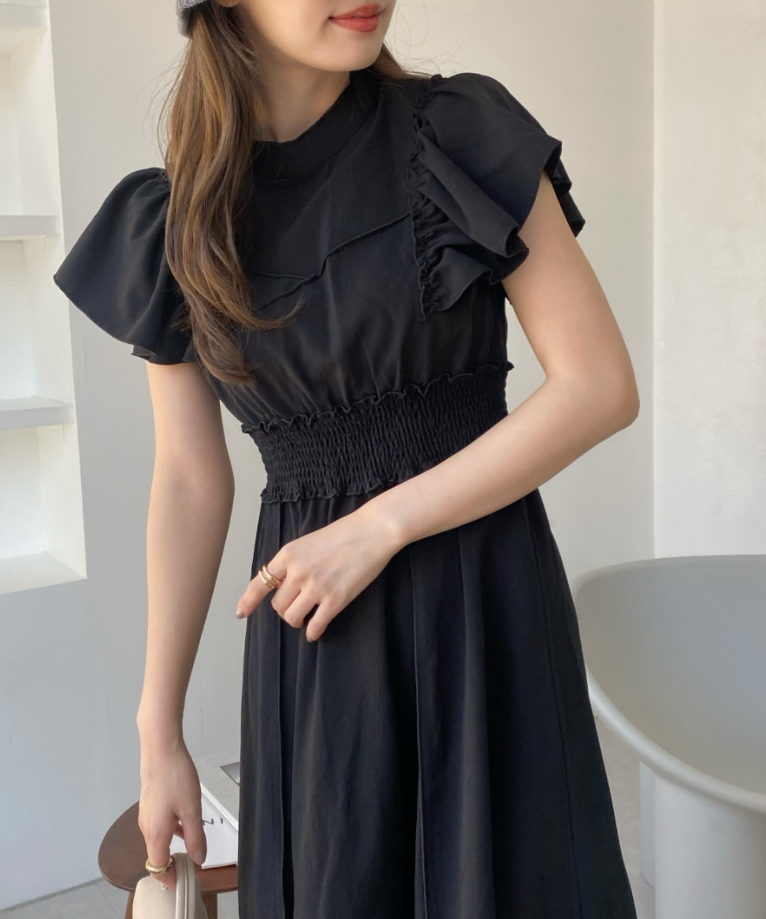 新品♡ショートスリーブ フレア ワンピース