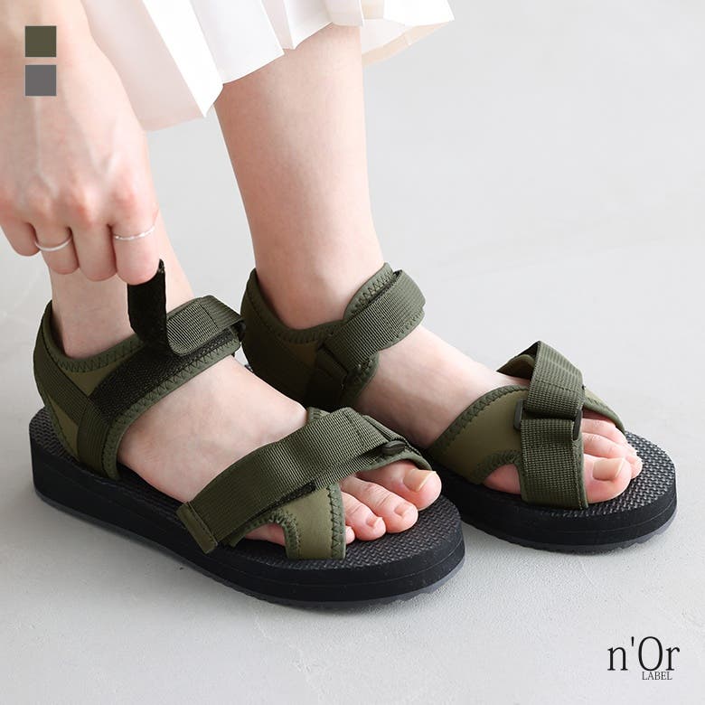 n'OrLABELネオプレーンテープデザインサンダル[品番