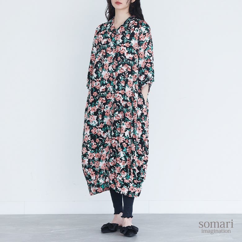 somari imagination花柄プリントワンピース[品番:MITW0018129 somari imagination花柄プリントワンピース[品番:MITW0018129