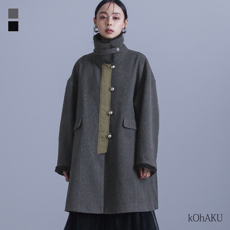 kOhAKUヘリンボーン切替ミドルコート[品番：MITW0015473