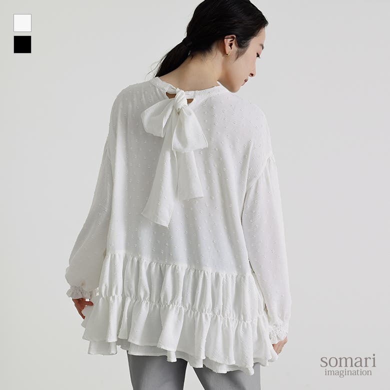 somari imagination前後2wayボウタイチュニックブラウス[品番