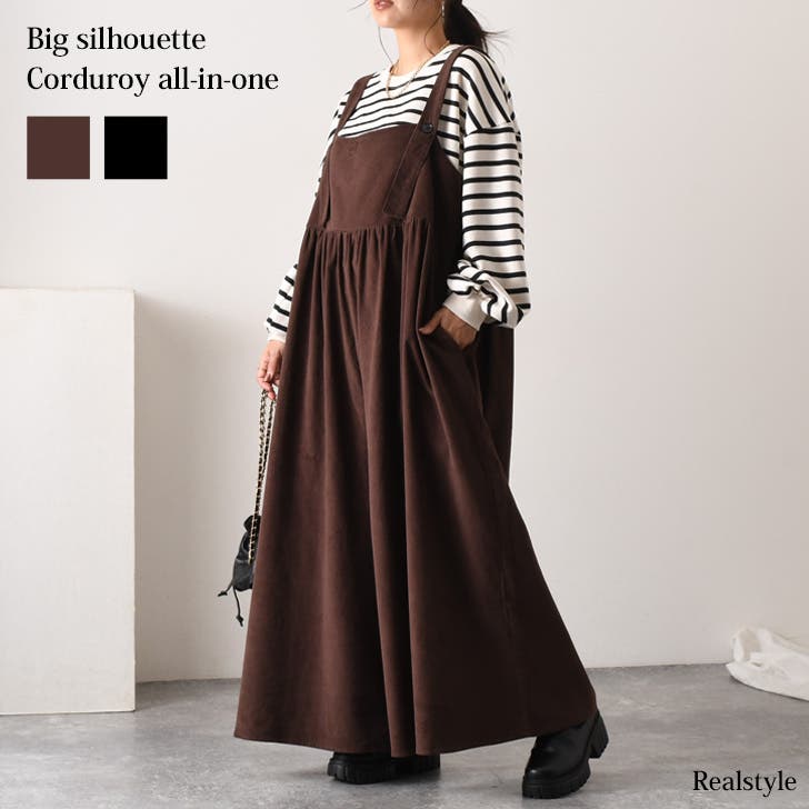 オールインワン サロペット ロング[品番：JOKW0014829]｜REAL STYLE