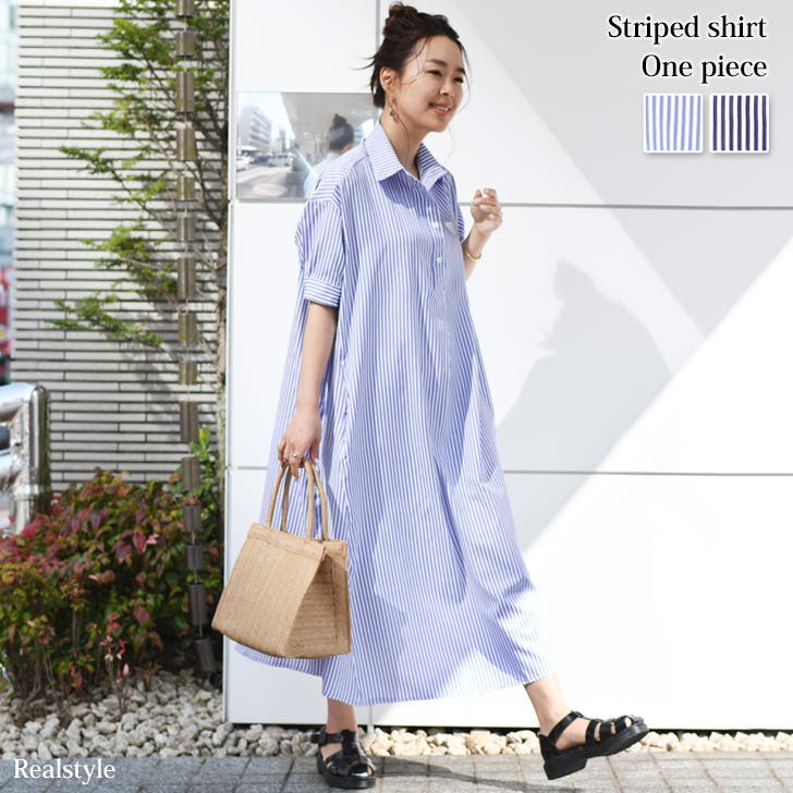 シャツ ワンピース ロング[品番：JOKW0013938]｜REAL STYLE