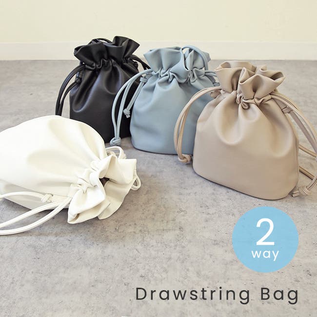 巾着2WAYショルダー レディース ショルダーバッグ[品番：HSYS0001793