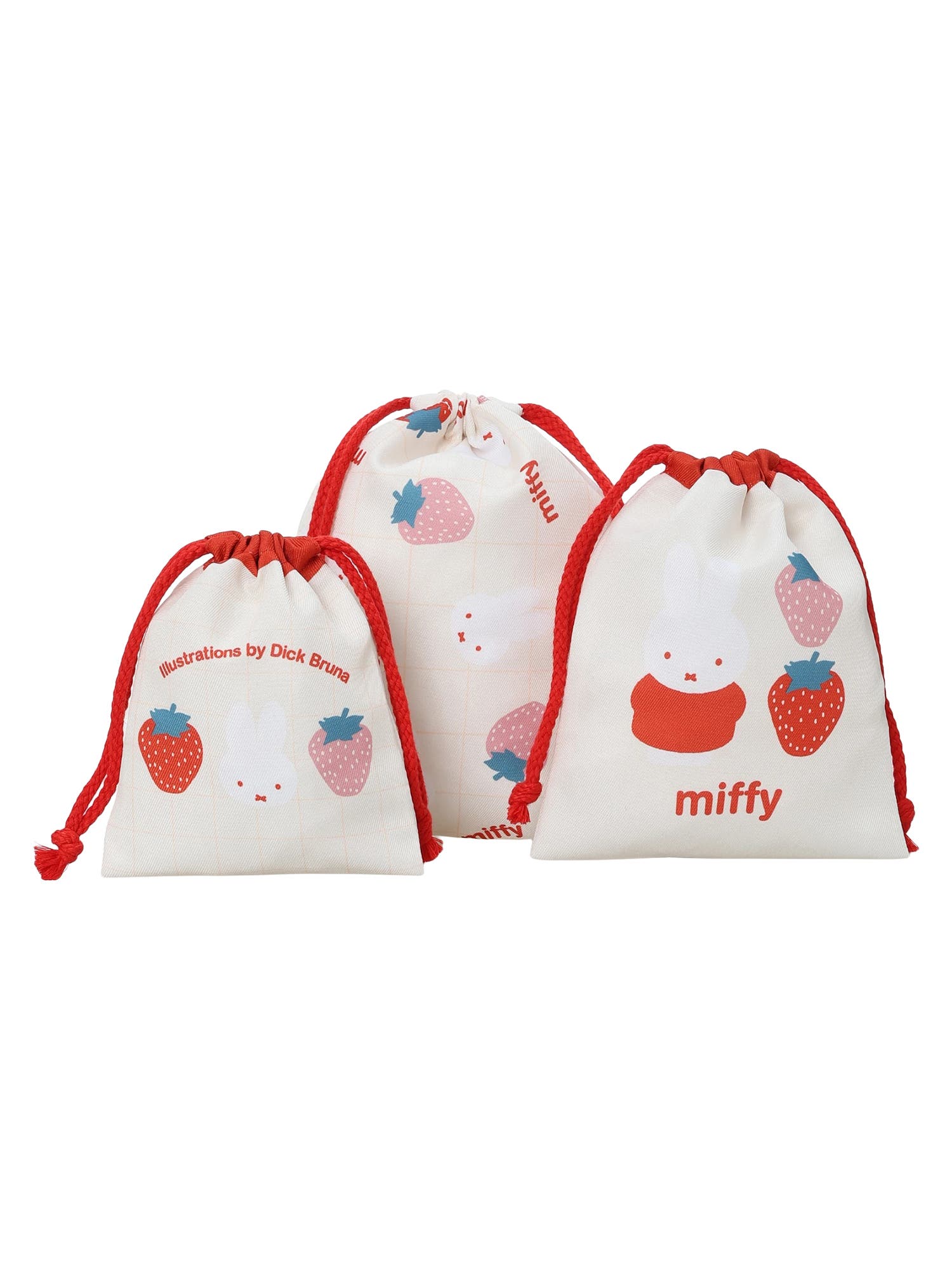 miffy イチゴ 巾着 3点セット【ミッフィー】[品番：PLMW0015962
