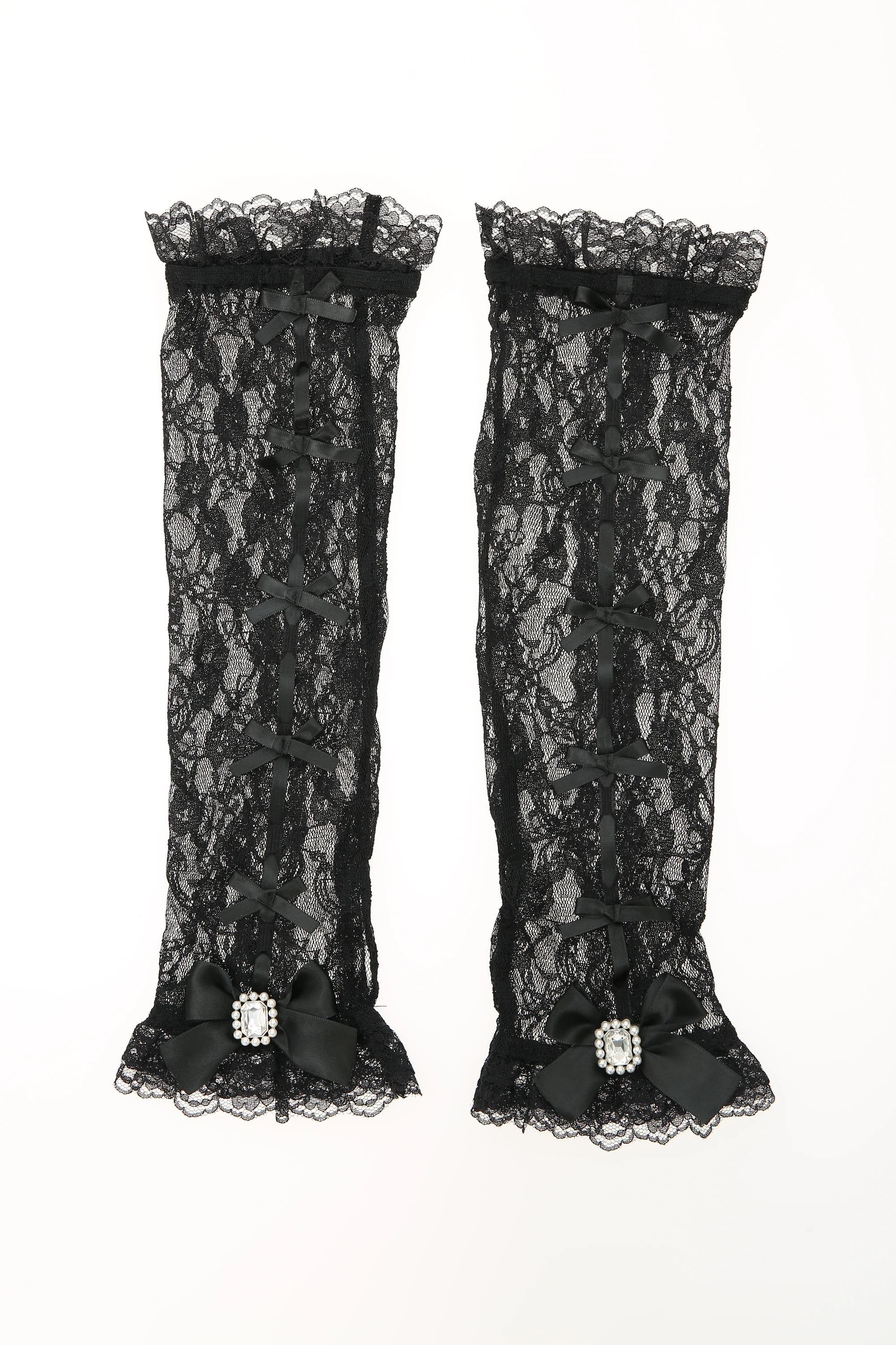 メニーリボンビジューレースアームカバー[品番：PLMW0014236]｜NOEMIE