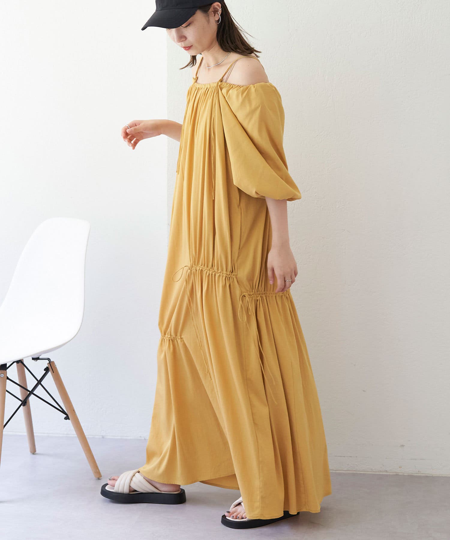 kastane ワンピース WEB限定/2サイズ展開】カットレースギャザーワンピース