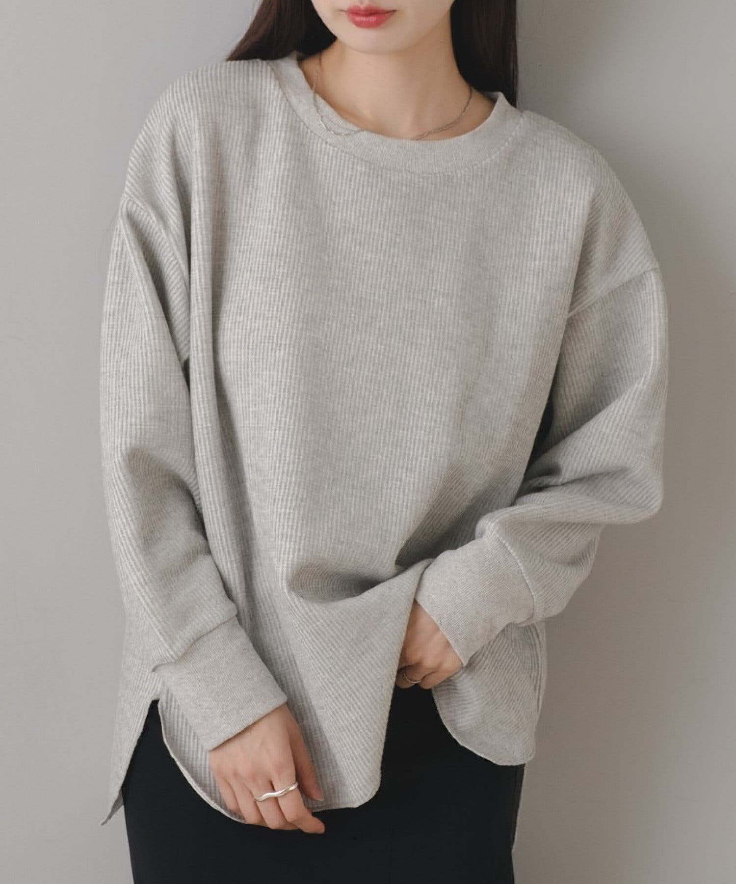Kastane（カスタネ）の「ワッフルボーダーロンT（Tシャツ