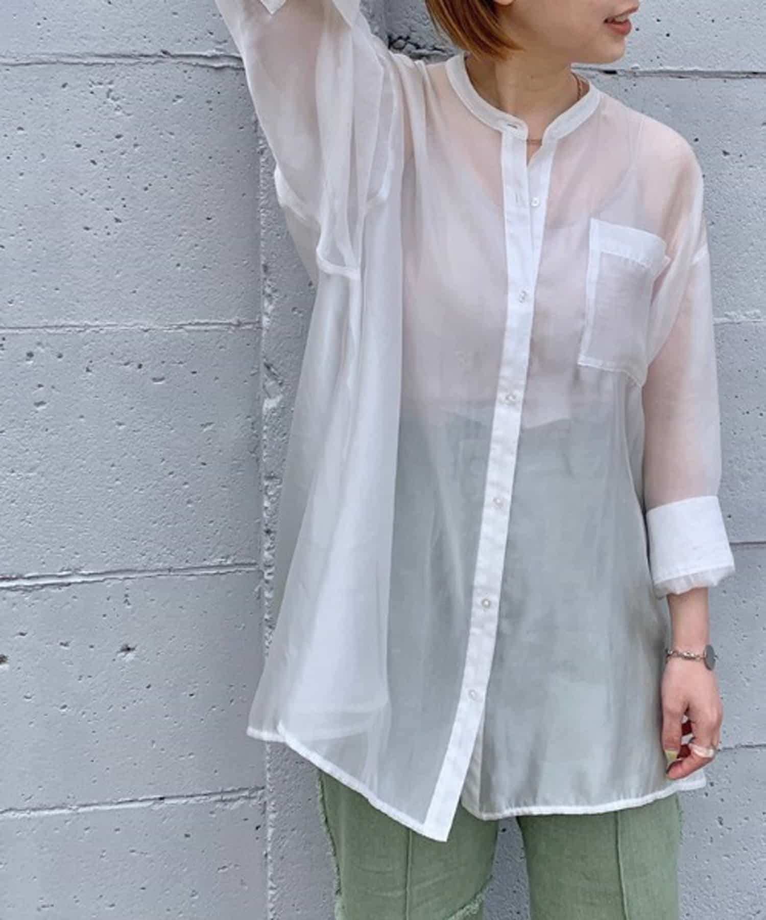 三宮店】“ノーカラー透けビッグシャツ”全色紹介 - Kastane