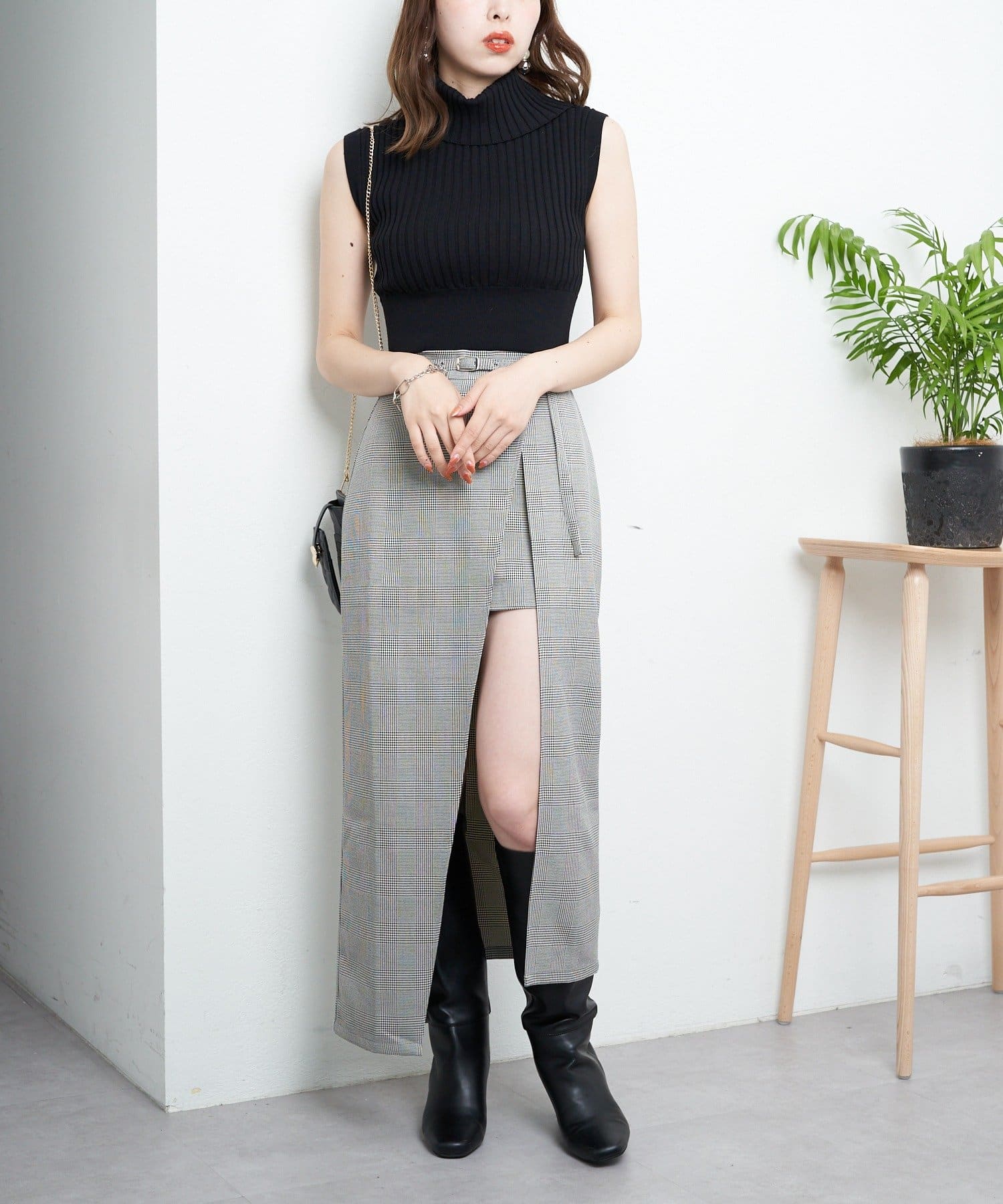 グレー スリット入り タイトスカート グレー スリット入り タイトスカート