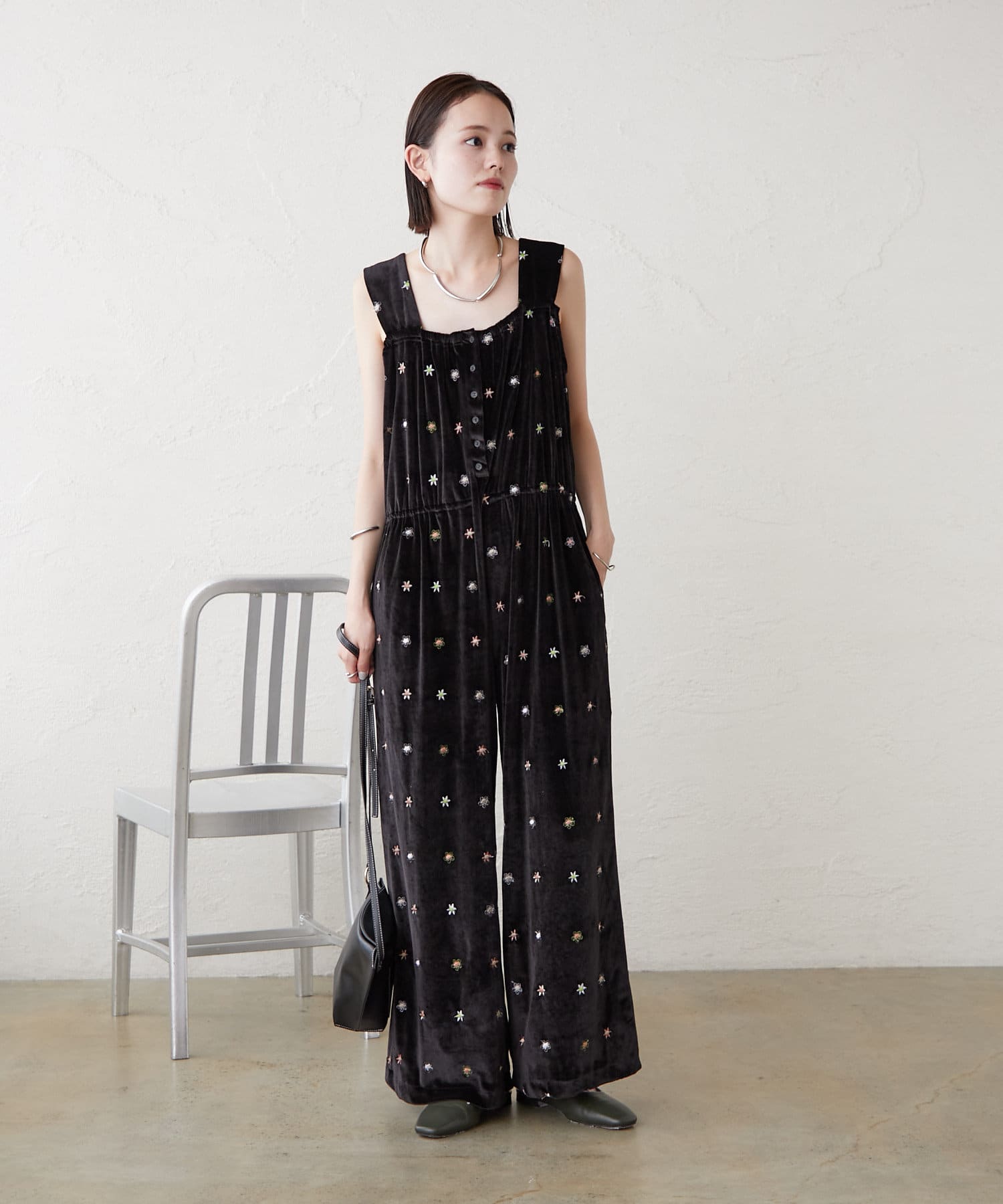 mystic】刺繍ベロアオールインワン[品番：PALW0003950]｜PAL