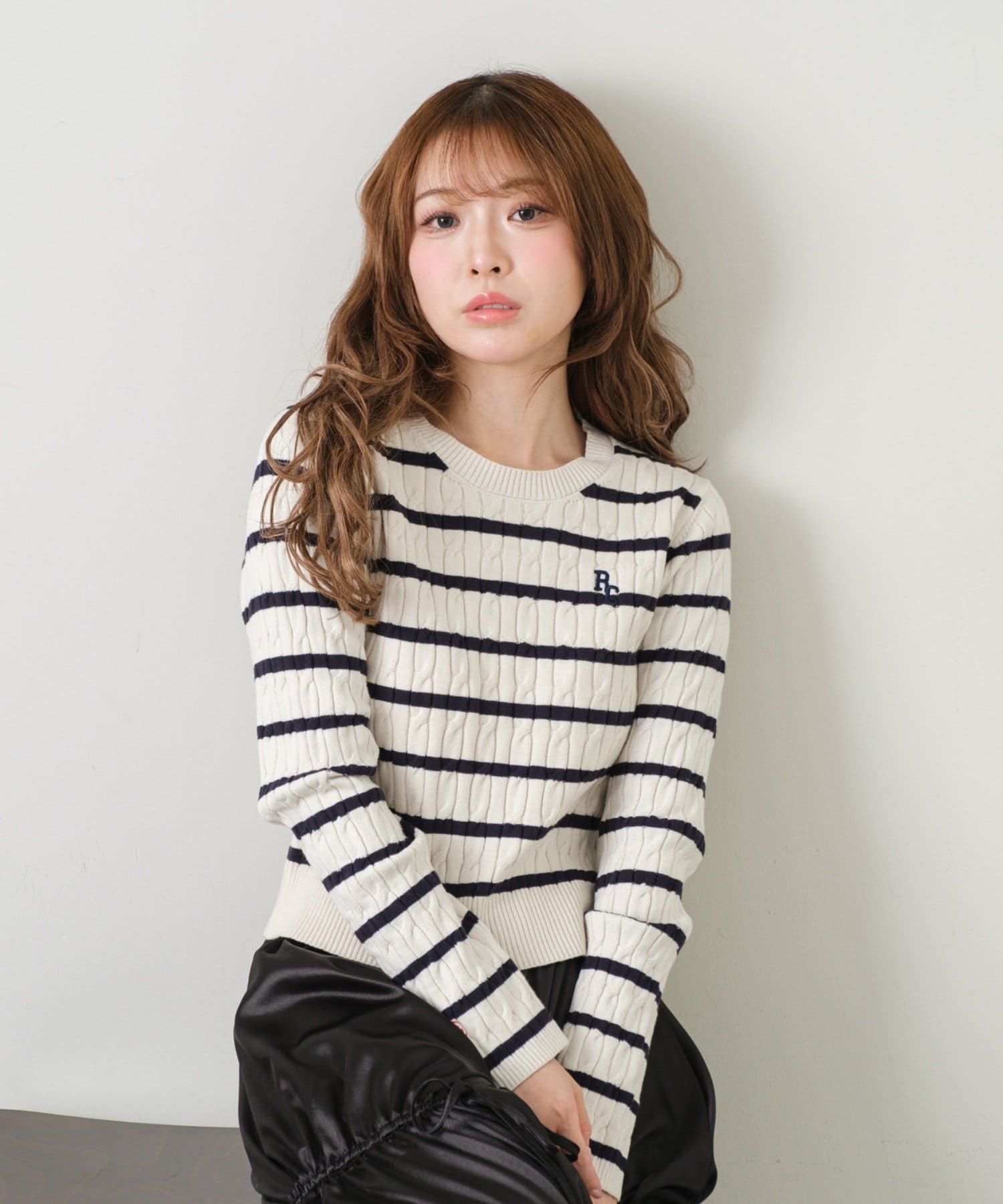 RAY CASSIN】胸刺繍ケーブルニット[品番：PALW0005075]｜PAL