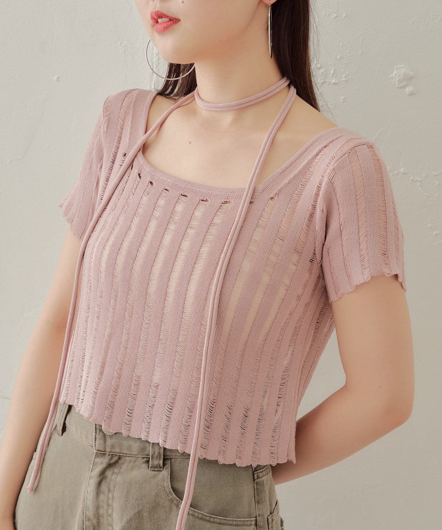 20-60代 人気ファッションブランド Chico】ダメージチョーカーニット[品番：PALW0005219]｜PAL おもちゃ