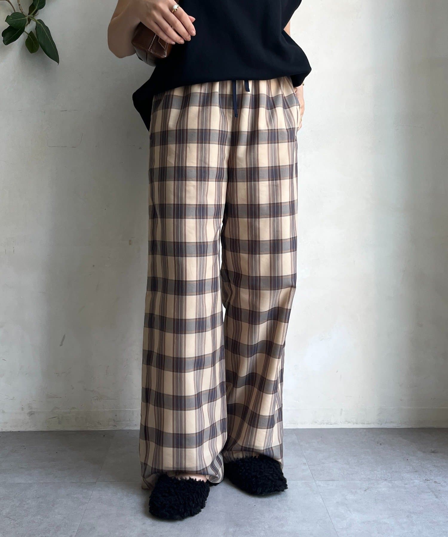 DouDou】シアーチェックワイドパンツ[品番：PALW0006294]｜PAL GROUP